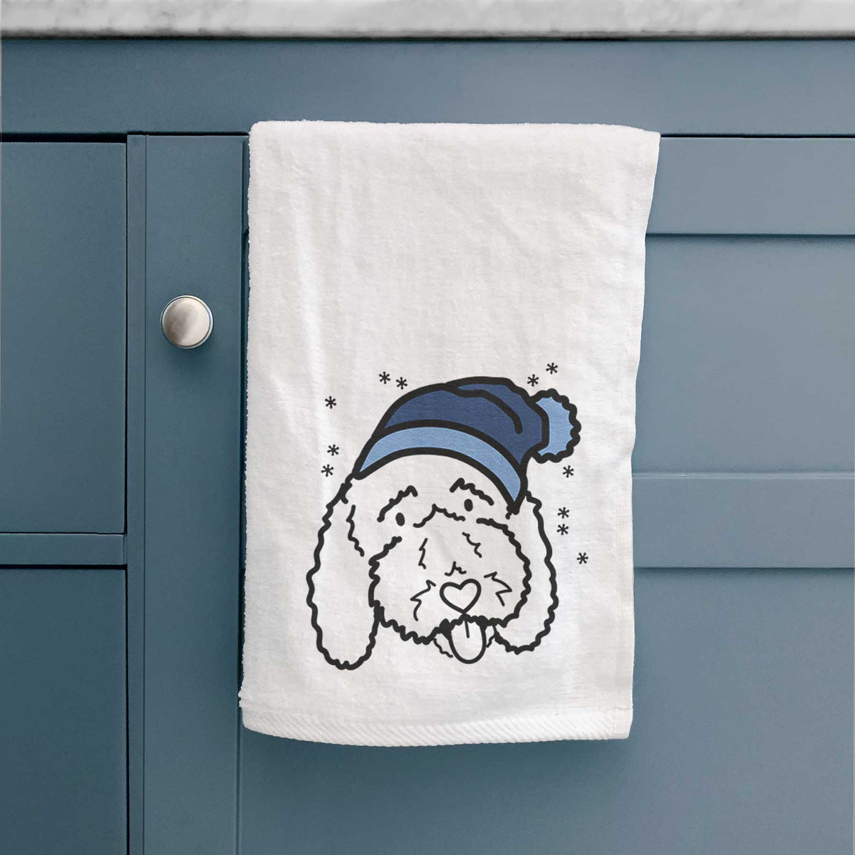 Frosty Bernedoodle - Ruby - Decorative Hand Towel