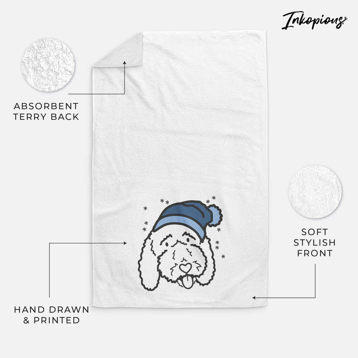 Frosty Bernedoodle - Ruby - Decorative Hand Towel