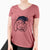 Frosty Bernedoodle - Ruby - Women's V-neck Shirt