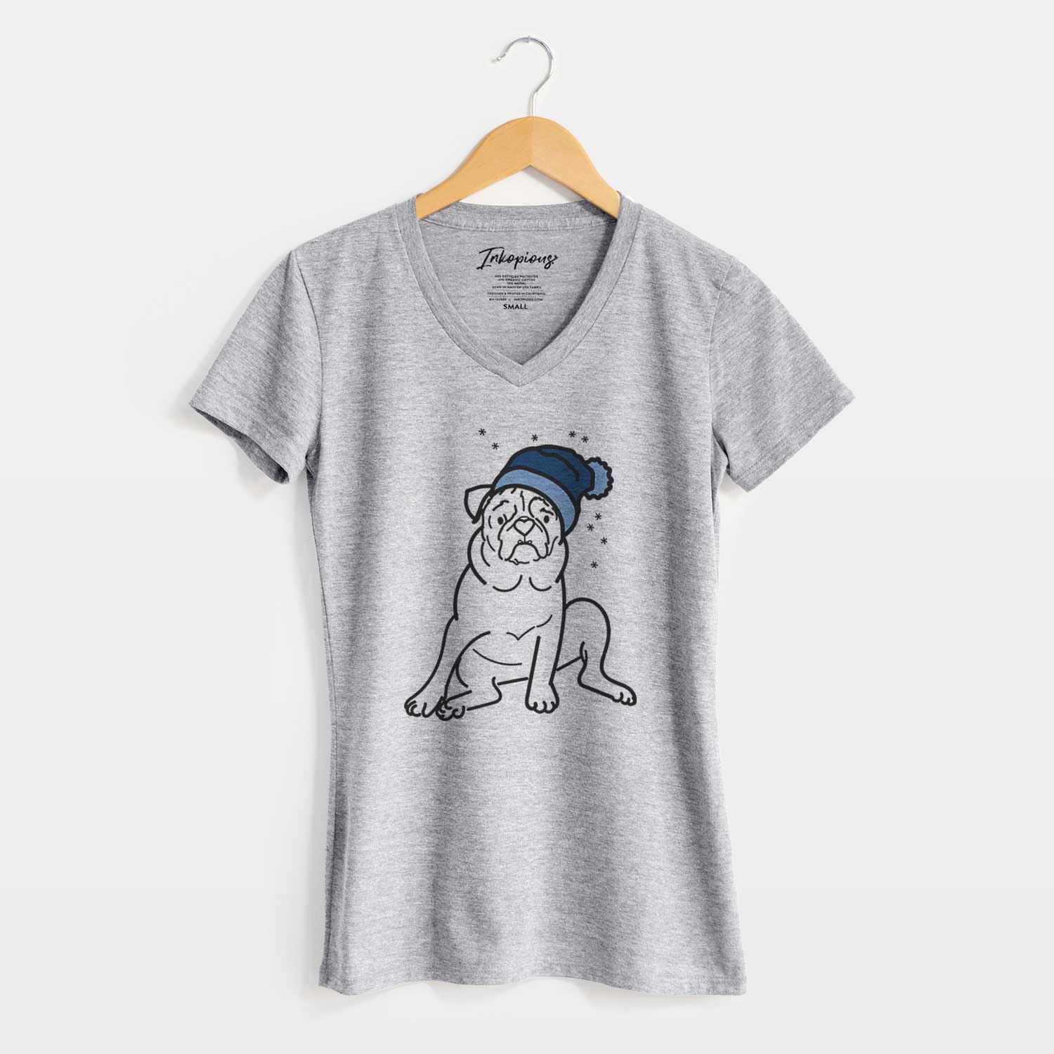 Frosty Pug - Rudy - Women's V-neck Shirt