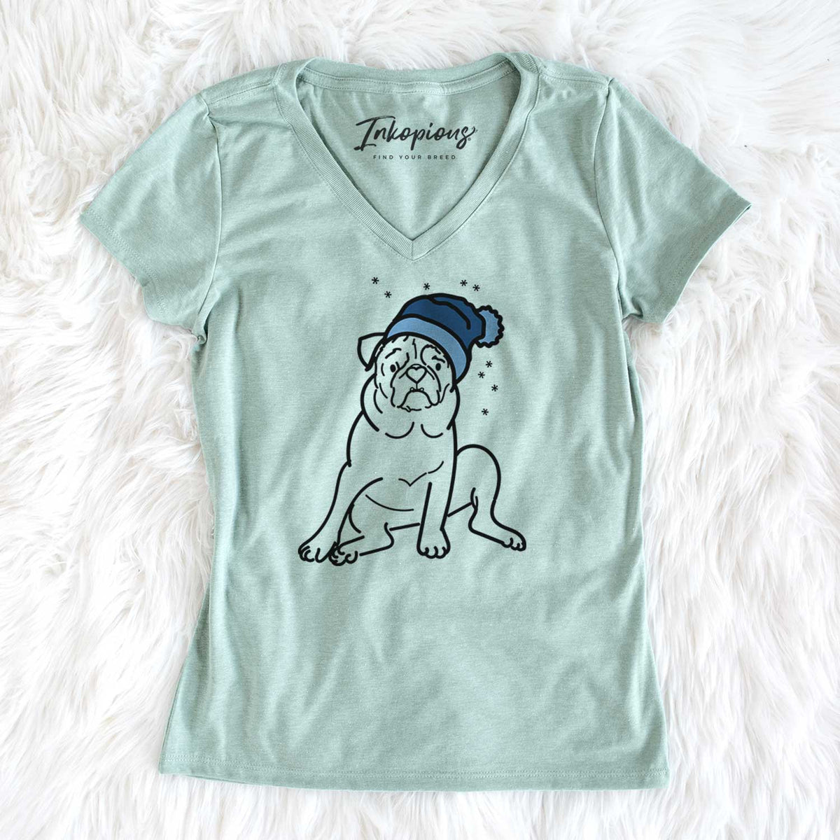 Frosty Pug - Rudy - Women&#39;s V-neck Shirt