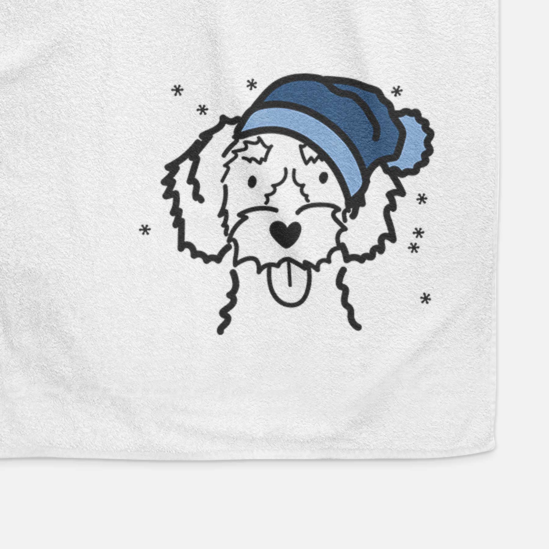 Frosty White Schnoodle - Decorative Hand Towel