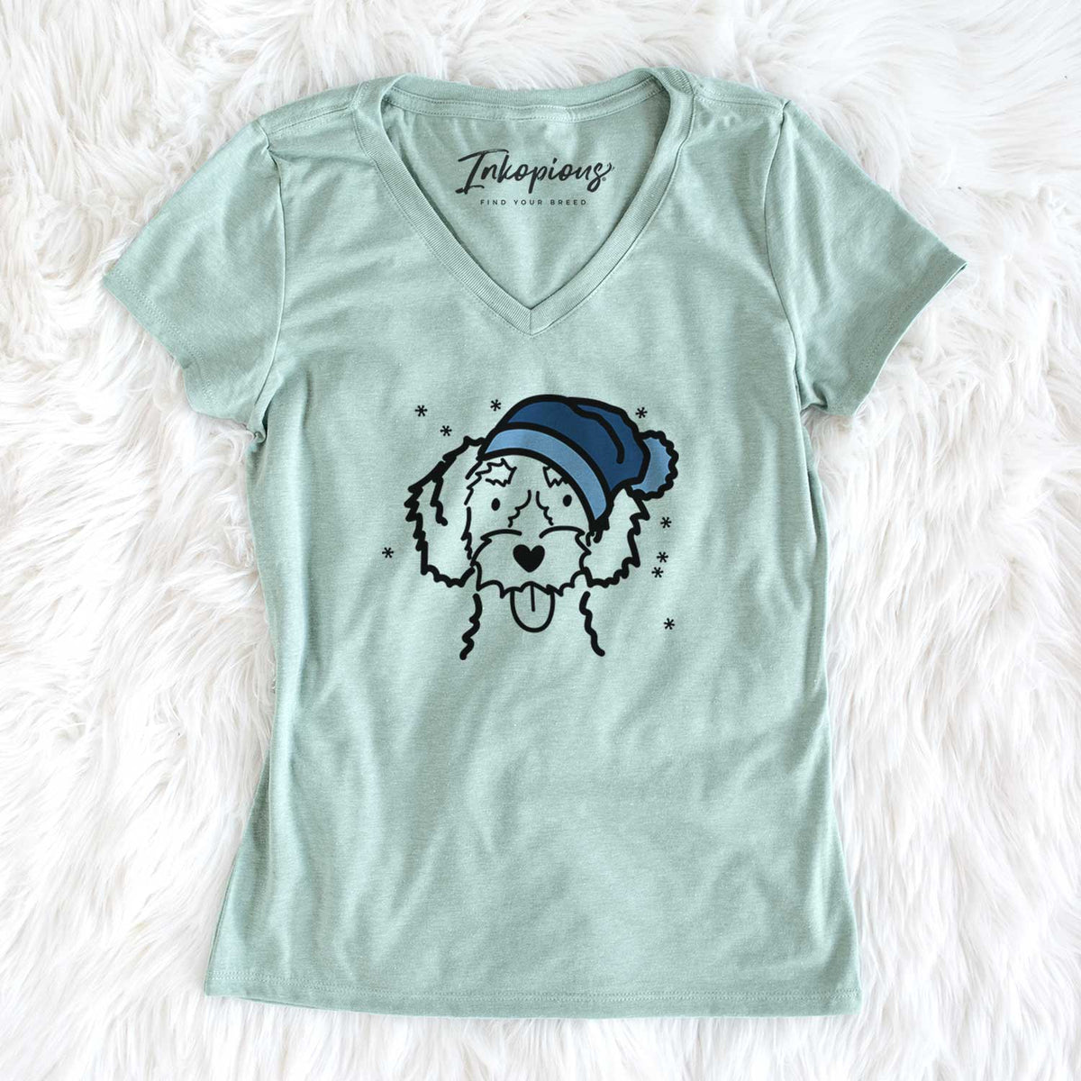 Frosty White Schnoodle - Women&#39;s V-neck Shirt