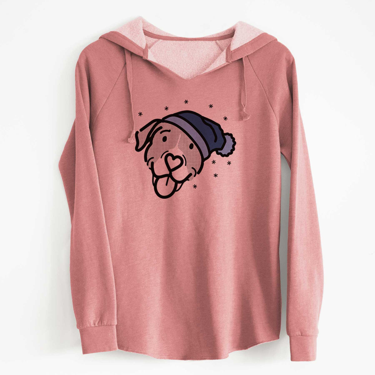 Frosty Pitbull Mix - Shadow - Cali Wave Hooded Sweatshirt