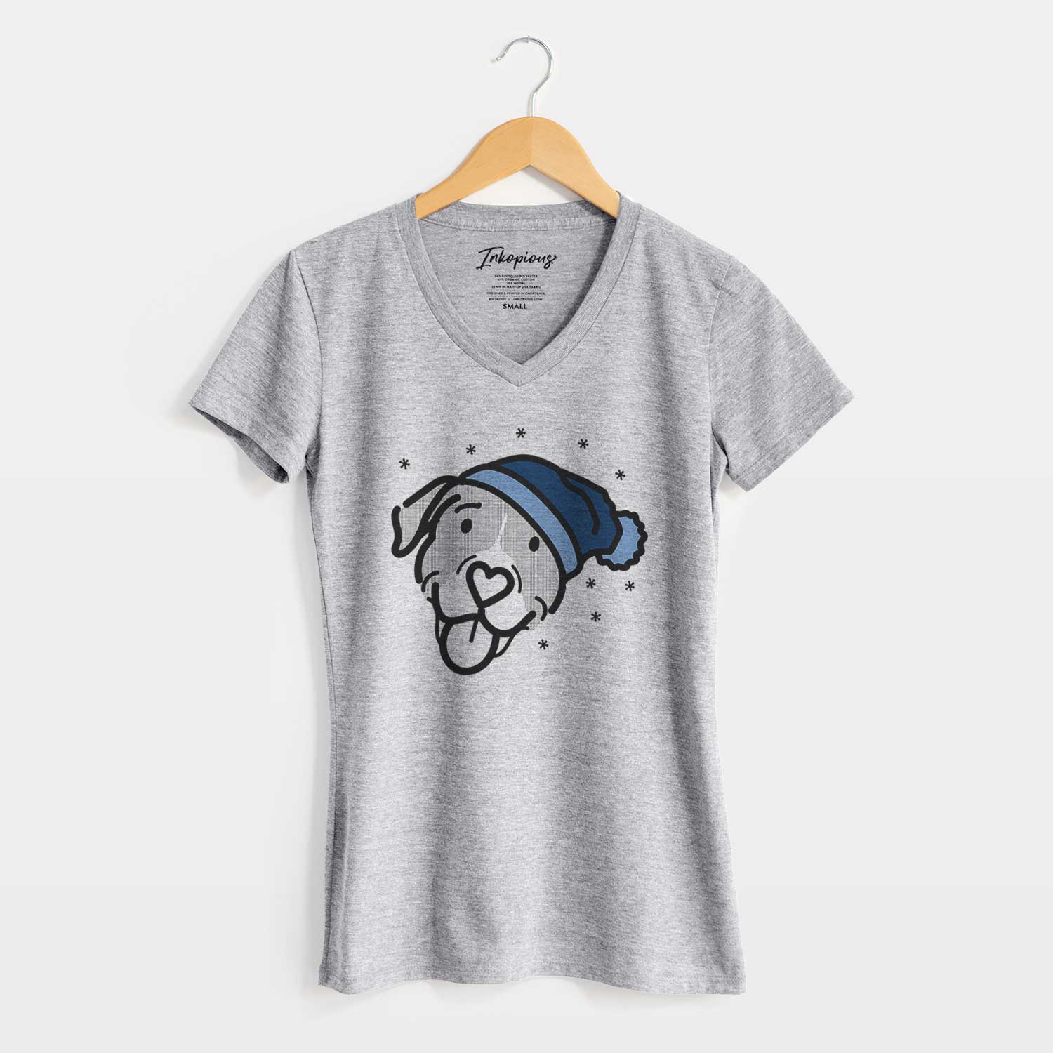 Frosty Pitbull Mix - Shadow - Women's V-neck Shirt