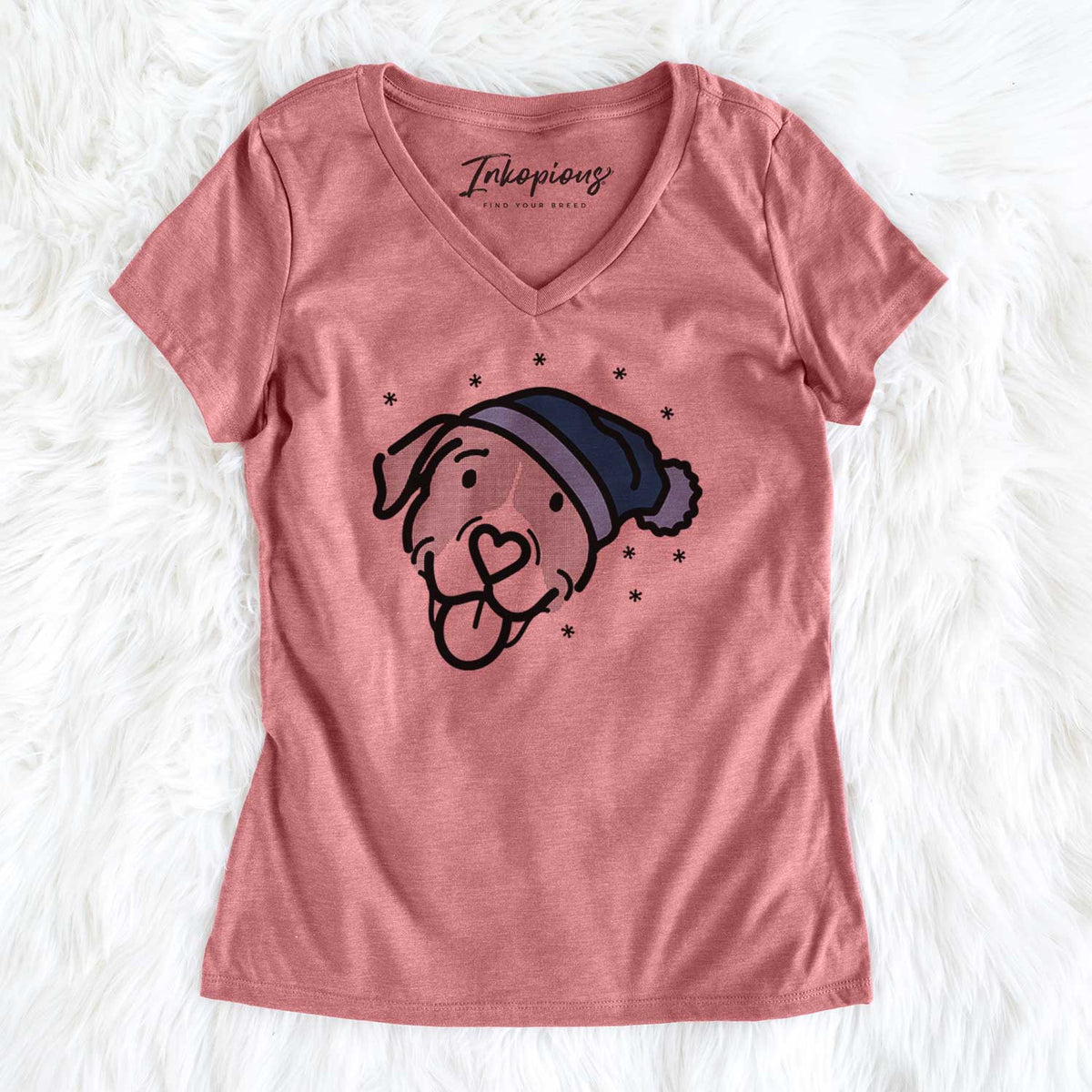 Frosty Pitbull Mix - Shadow - Women's V-neck Shirt