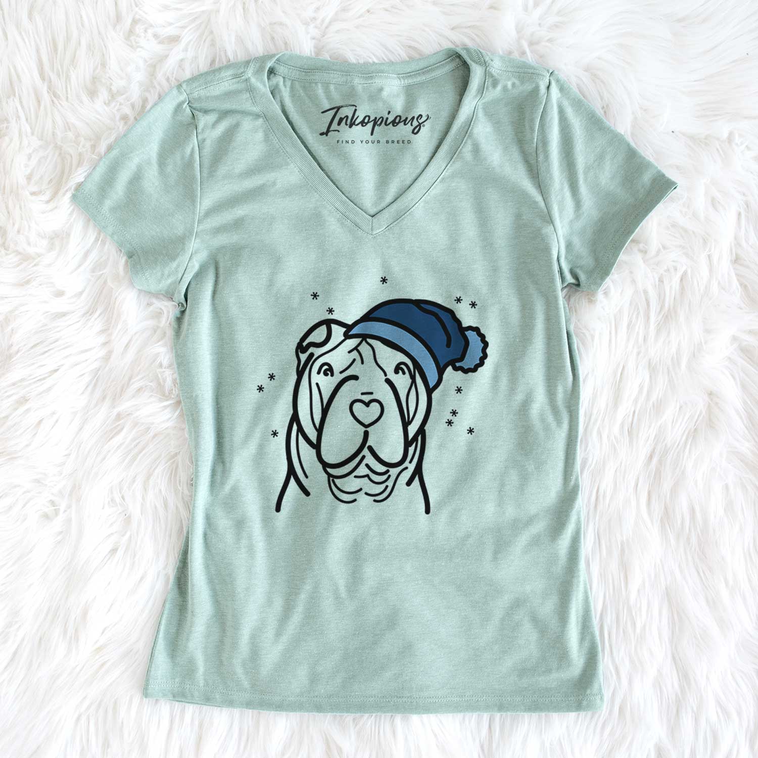 Frosty Shar Pei - Women's V-neck Shirt