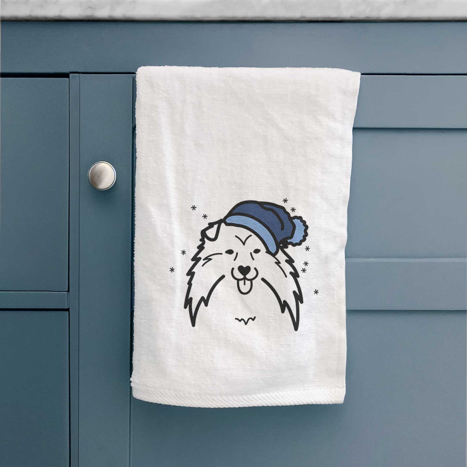 Frosty Shetland Sheepdog - Decorative Hand Towel