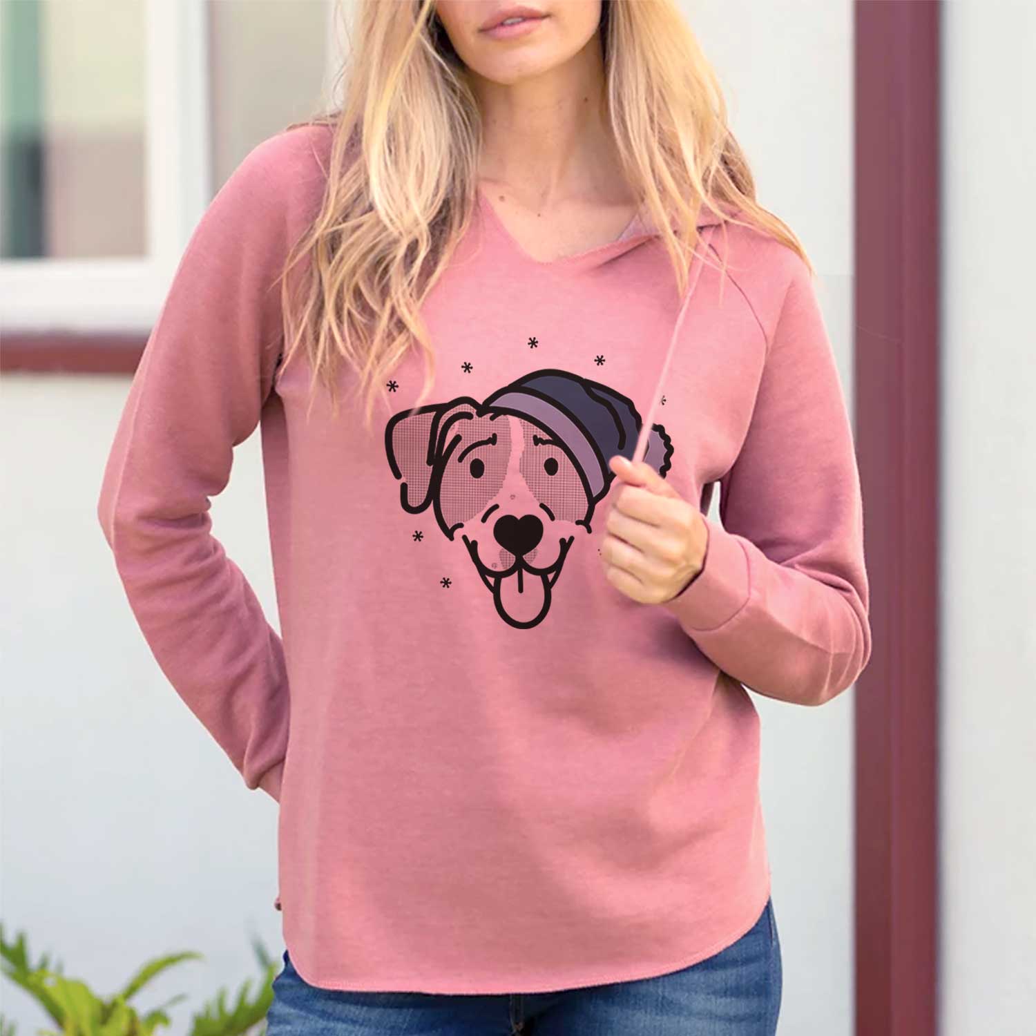 Frosty Bluetick Coonhound - Shiva - Cali Wave Hooded Sweatshirt