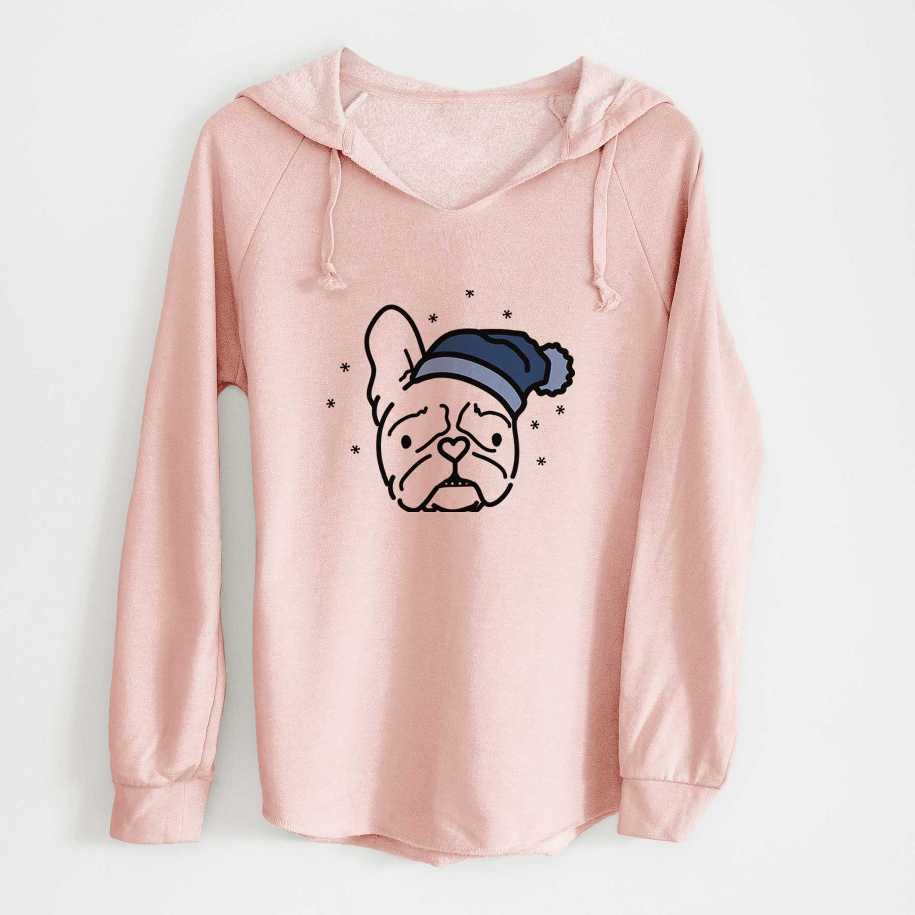 Frosty French Bulldog - Squishy - Cali Wave Hooded Sweatshirt