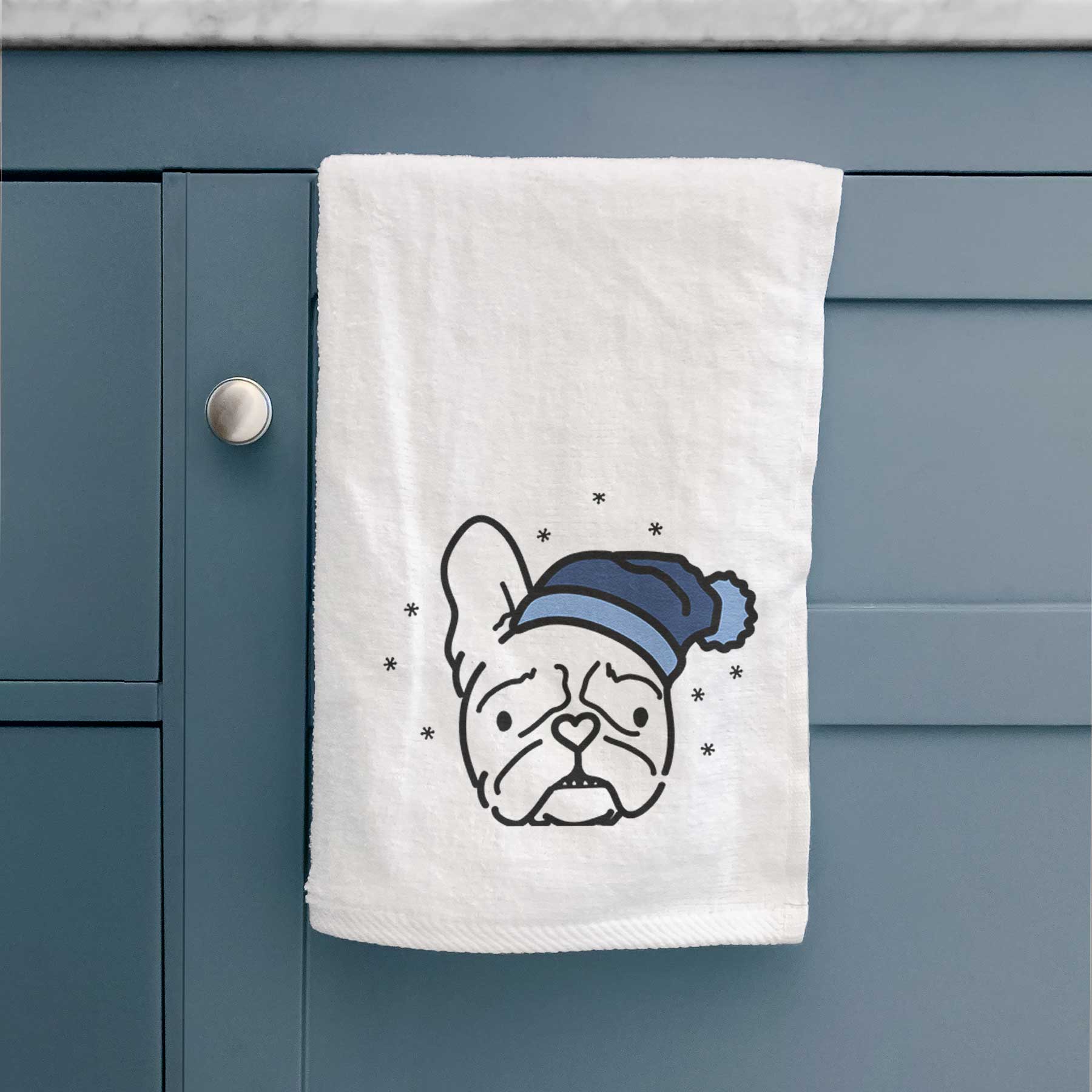 Frosty French Bulldog - Squishy - Decorative Hand Towel