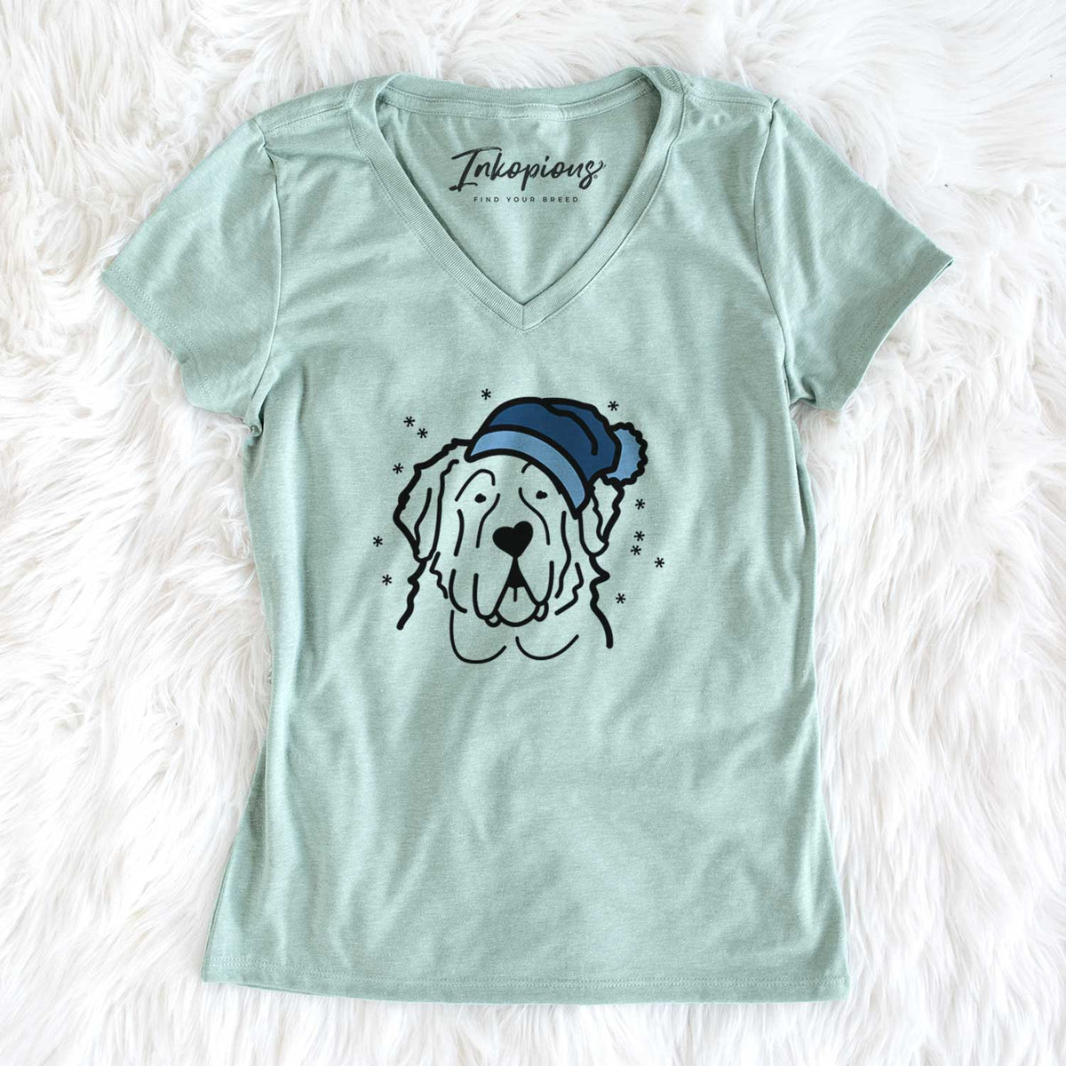 Frosty Saint Bernard - Women&#39;s V-neck Shirt