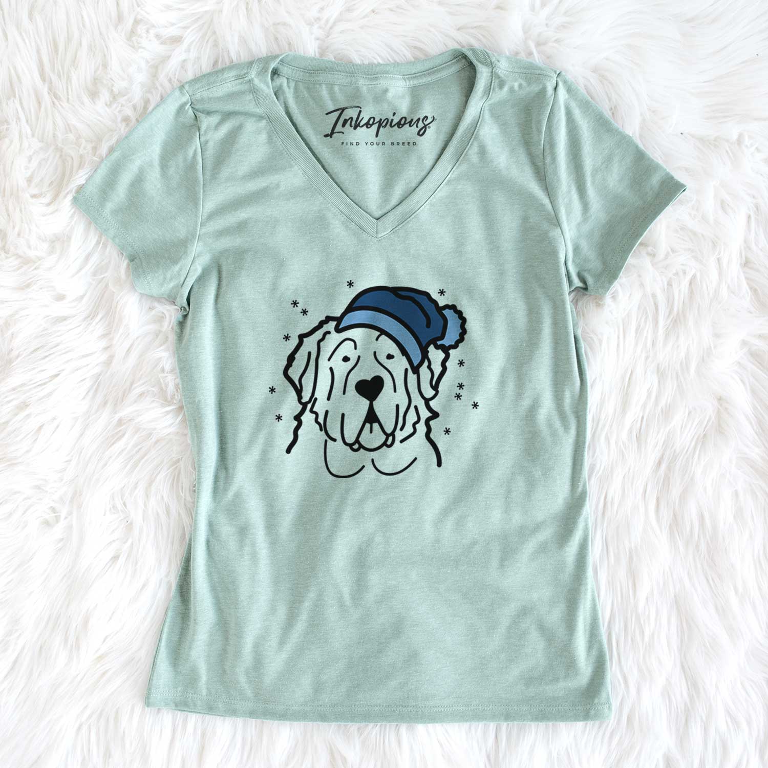 Frosty Saint Bernard - Women's V-neck Shirt