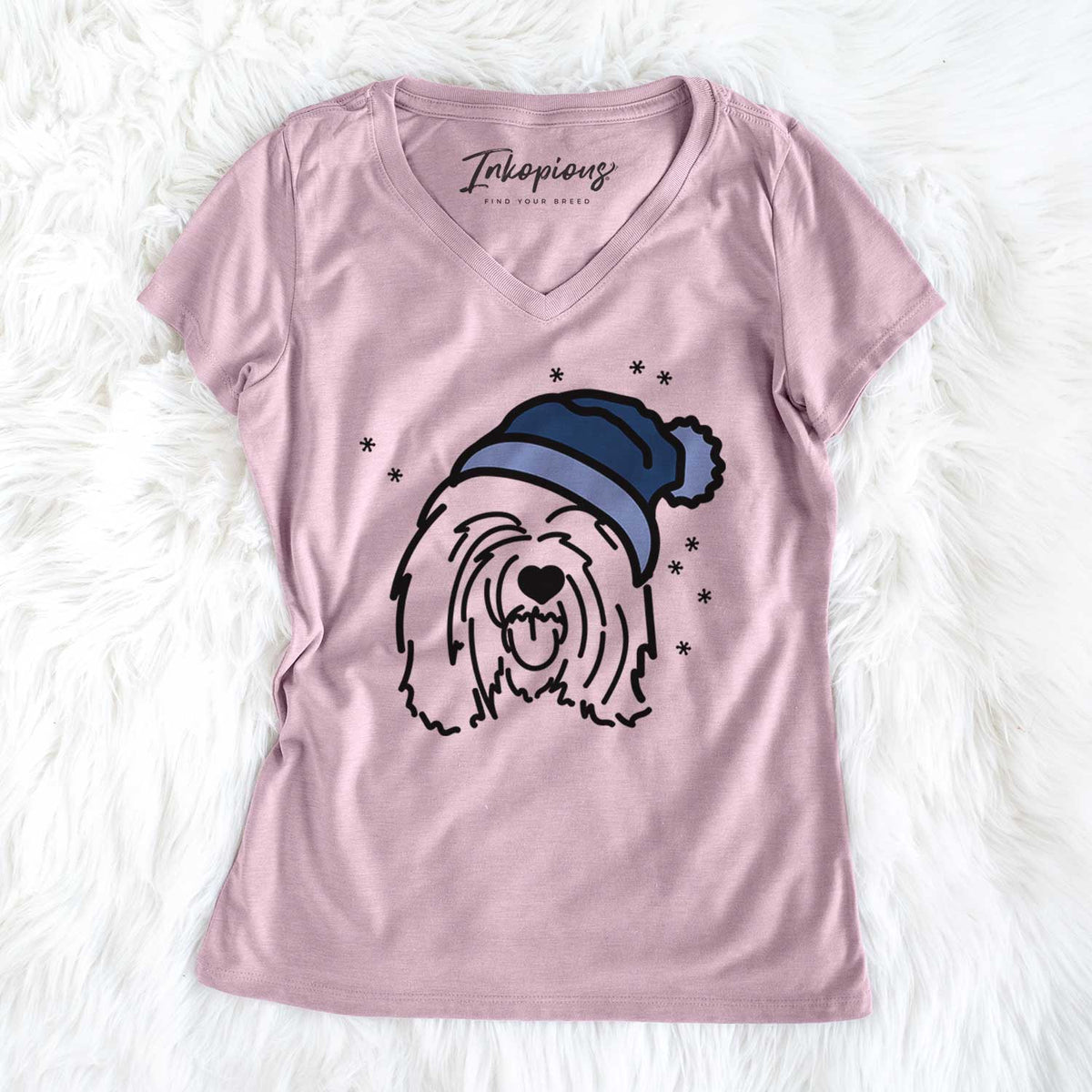 Frosty Tibetan Mastiff - Stan - Women's V-neck Shirt