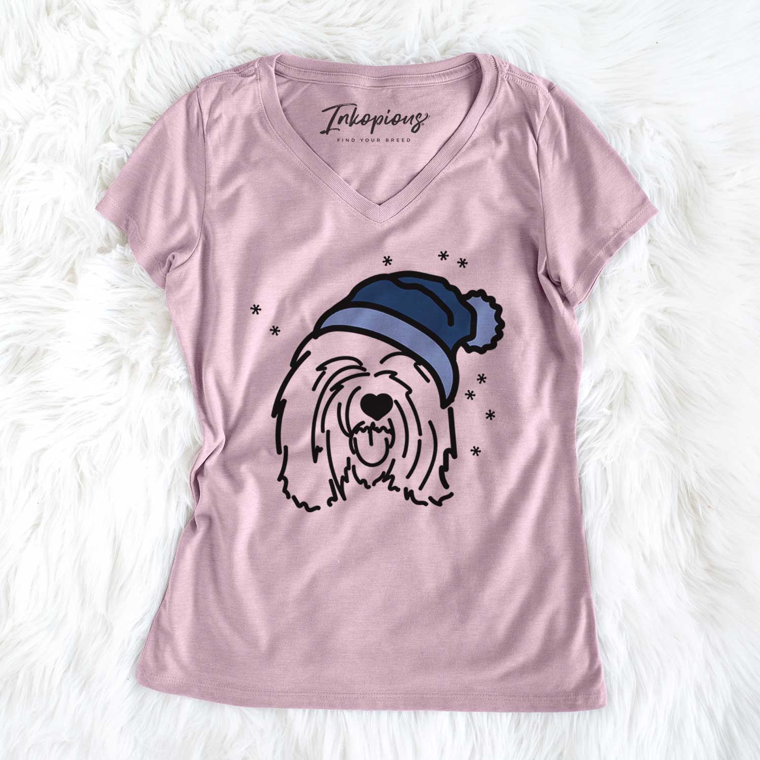 Frosty Tibetan Mastiff - Stan - Women's V-neck Shirt