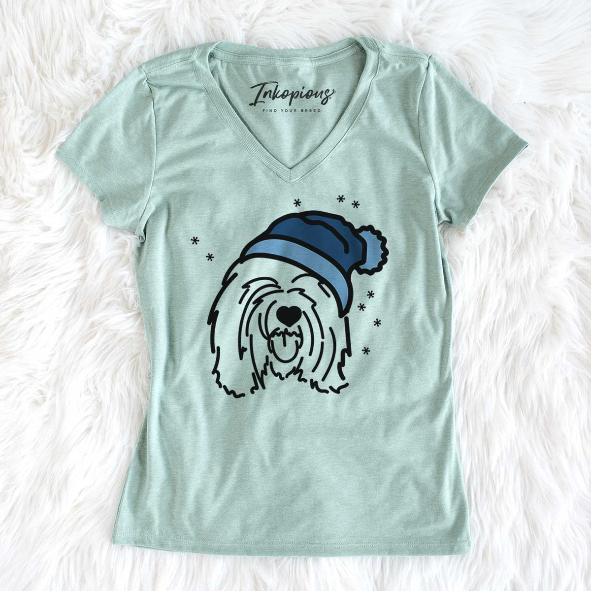 Frosty Tibetan Mastiff - Stan - Women&#39;s V-neck Shirt