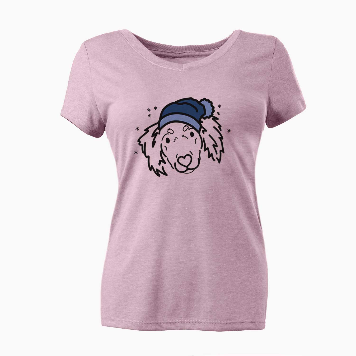 Frosty Dachshund Mix - Tilly - Women's V-neck Shirt