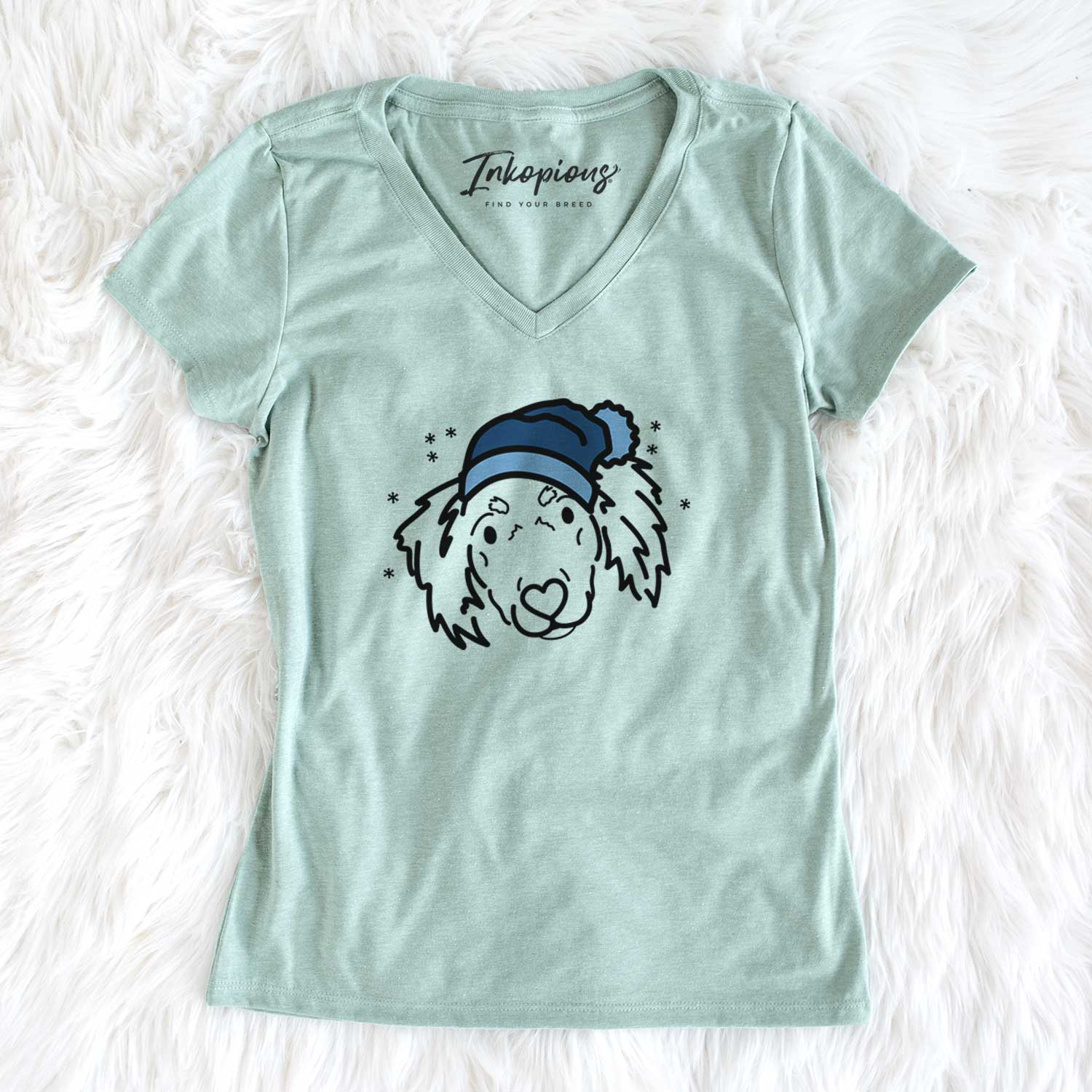 Frosty Dachshund Mix - Tilly - Women's V-neck Shirt