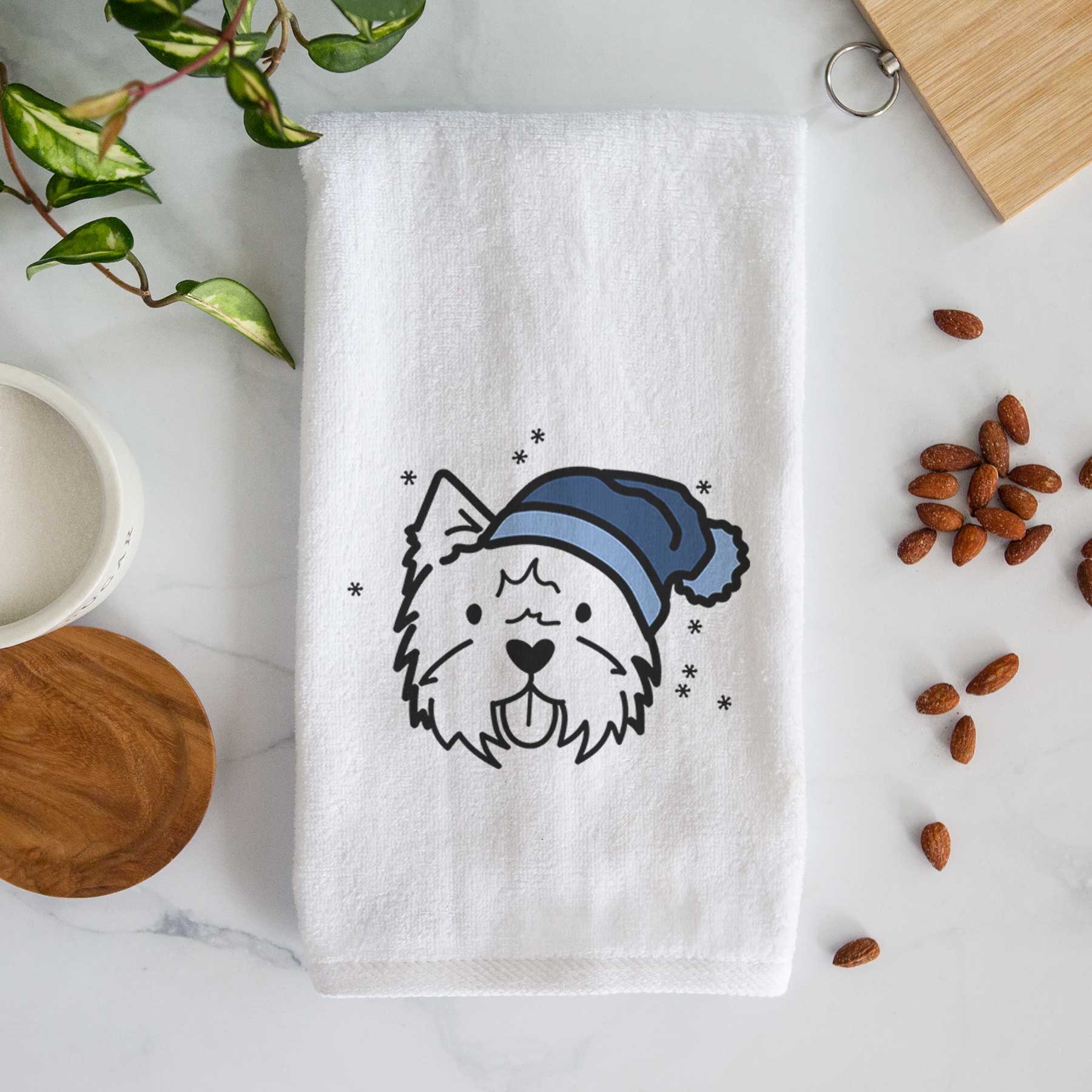 Frosty West Highland Terrier - Decorative Hand Towel