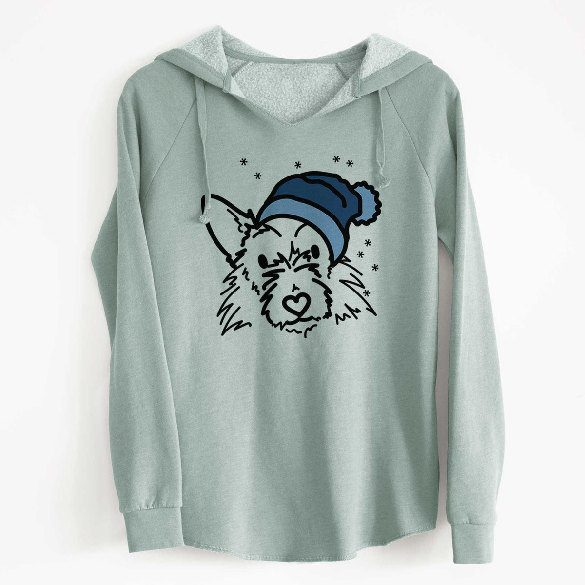 Frosty Terrier Mix - Ziggy - Cali Wave Hooded Sweatshirt