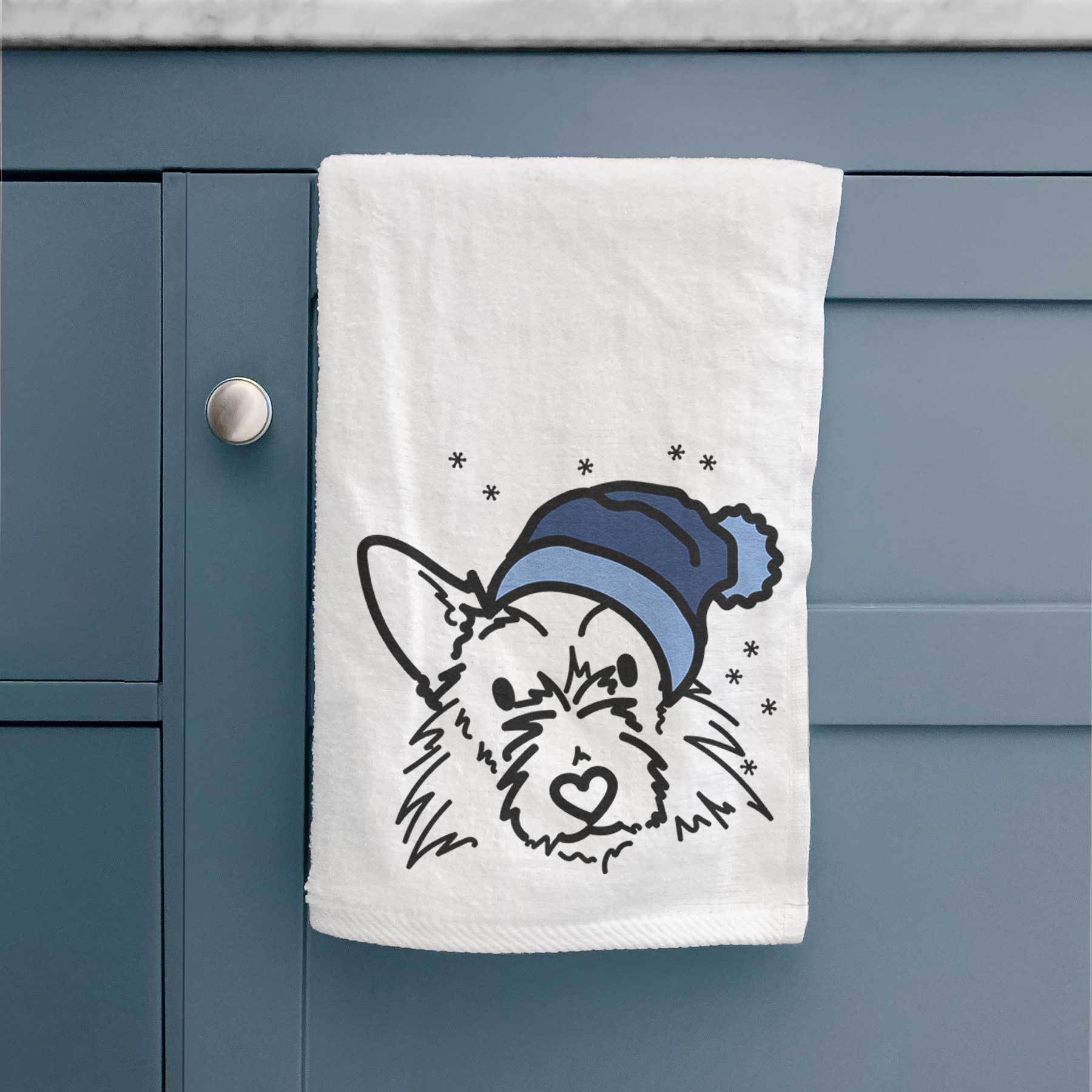 Frosty Terrier Mix - Ziggy - Decorative Hand Towel