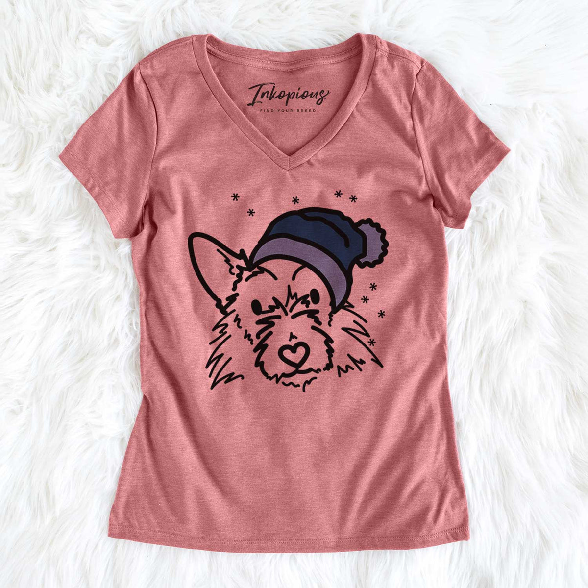 Frosty Terrier Mix - Ziggy - Women's V-neck Shirt