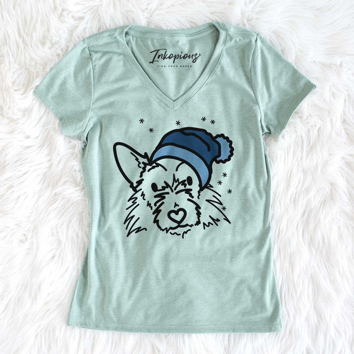 Frosty Terrier Mix - Ziggy - Women&#39;s V-neck Shirt