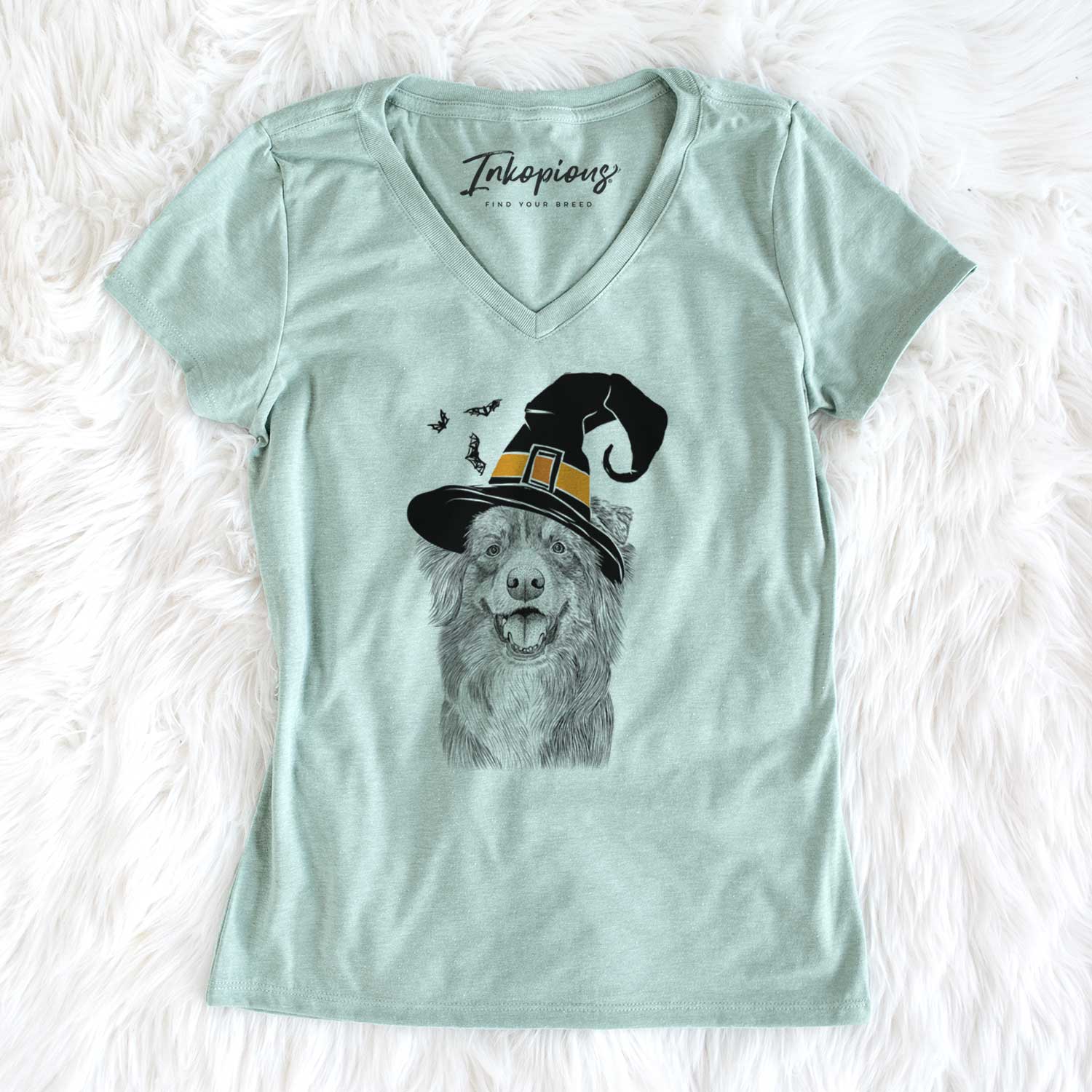 Witch Aussie Parker the Australian Shepherd - Women's V-neck Shirt