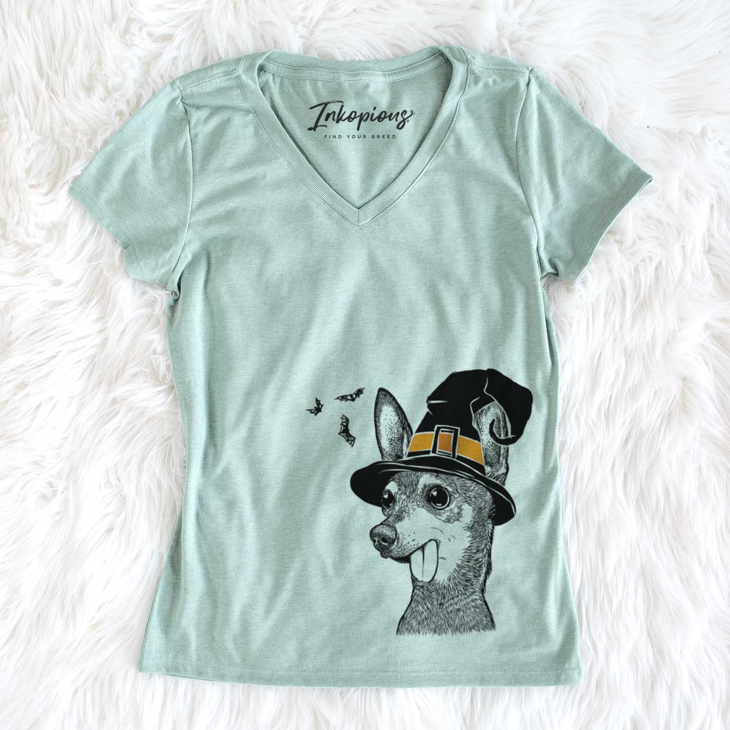 Witch Aaron the Chihuahua - Women's V-neck Shirt