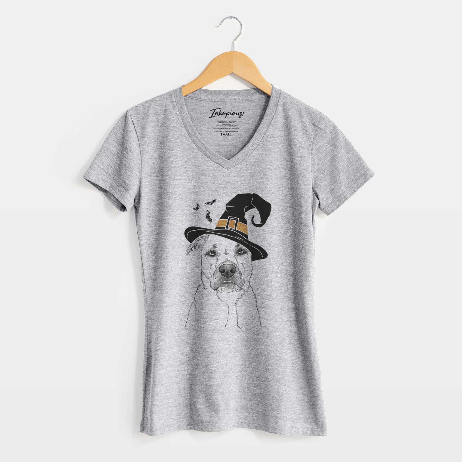 Witch Abby the Boxer Beagle Mix - Women's V-neck Shirt