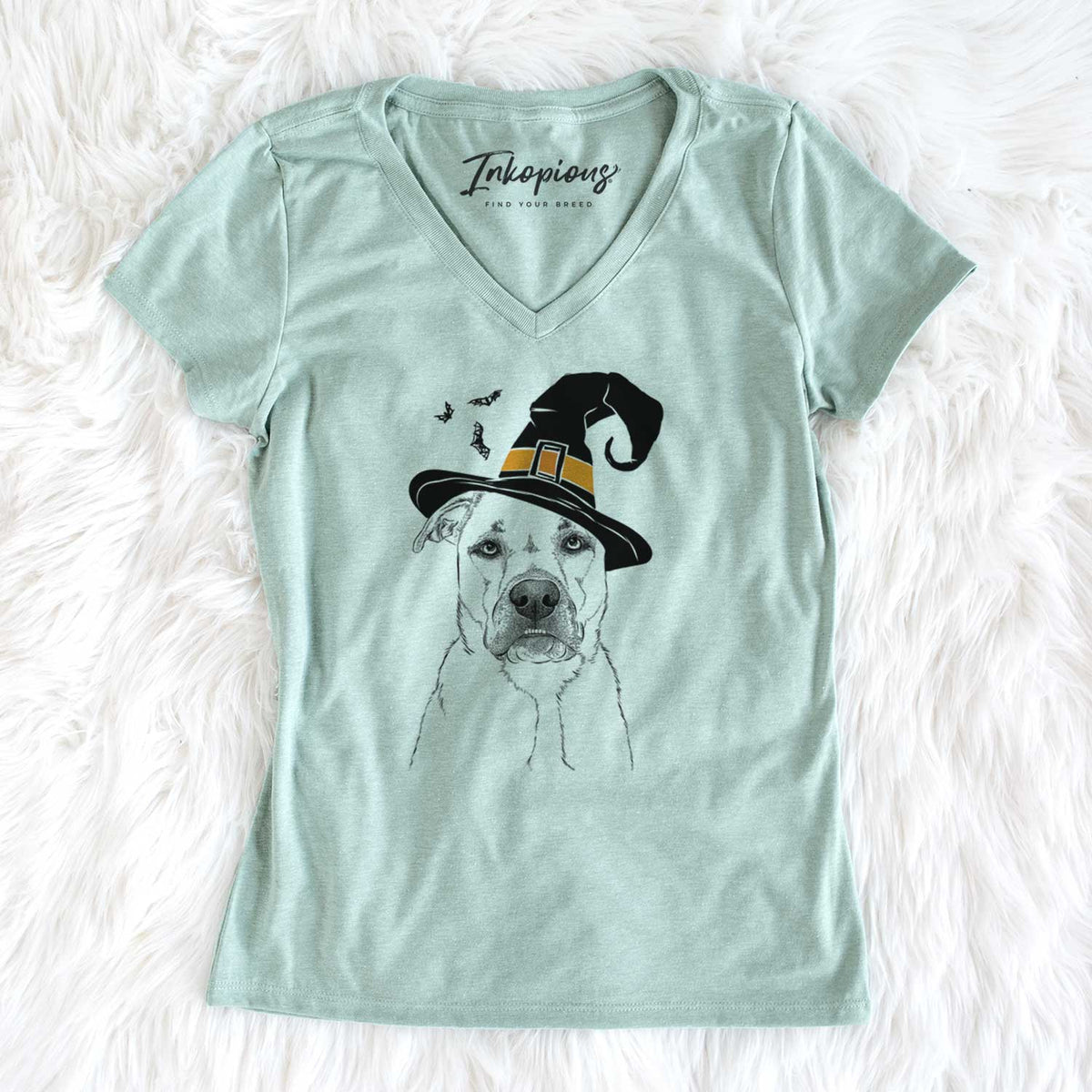 Witch Abby the Boxer Beagle Mix - Women's V-neck Shirt