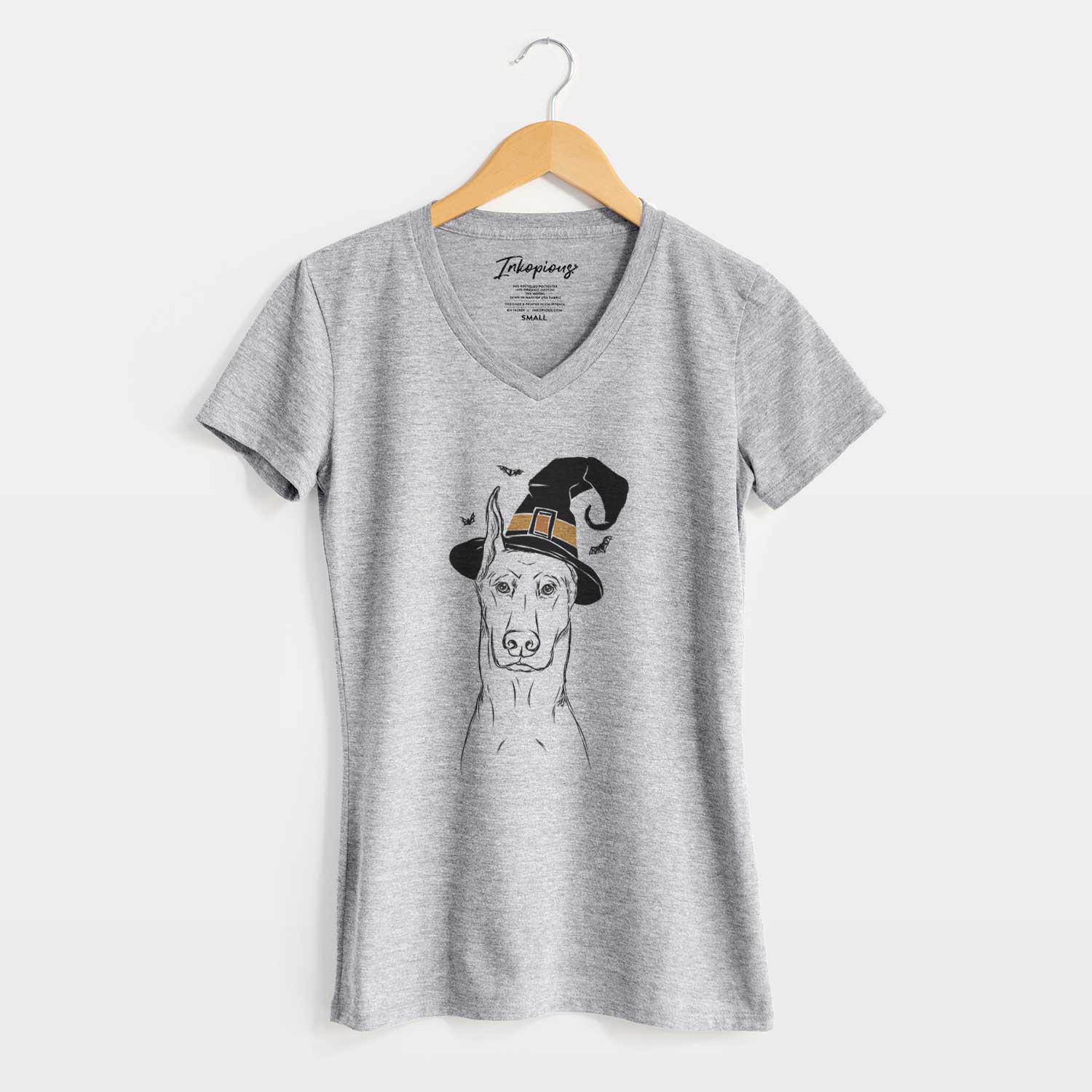 Witch Ace the Doberman Pinscher - Women's V-neck Shirt