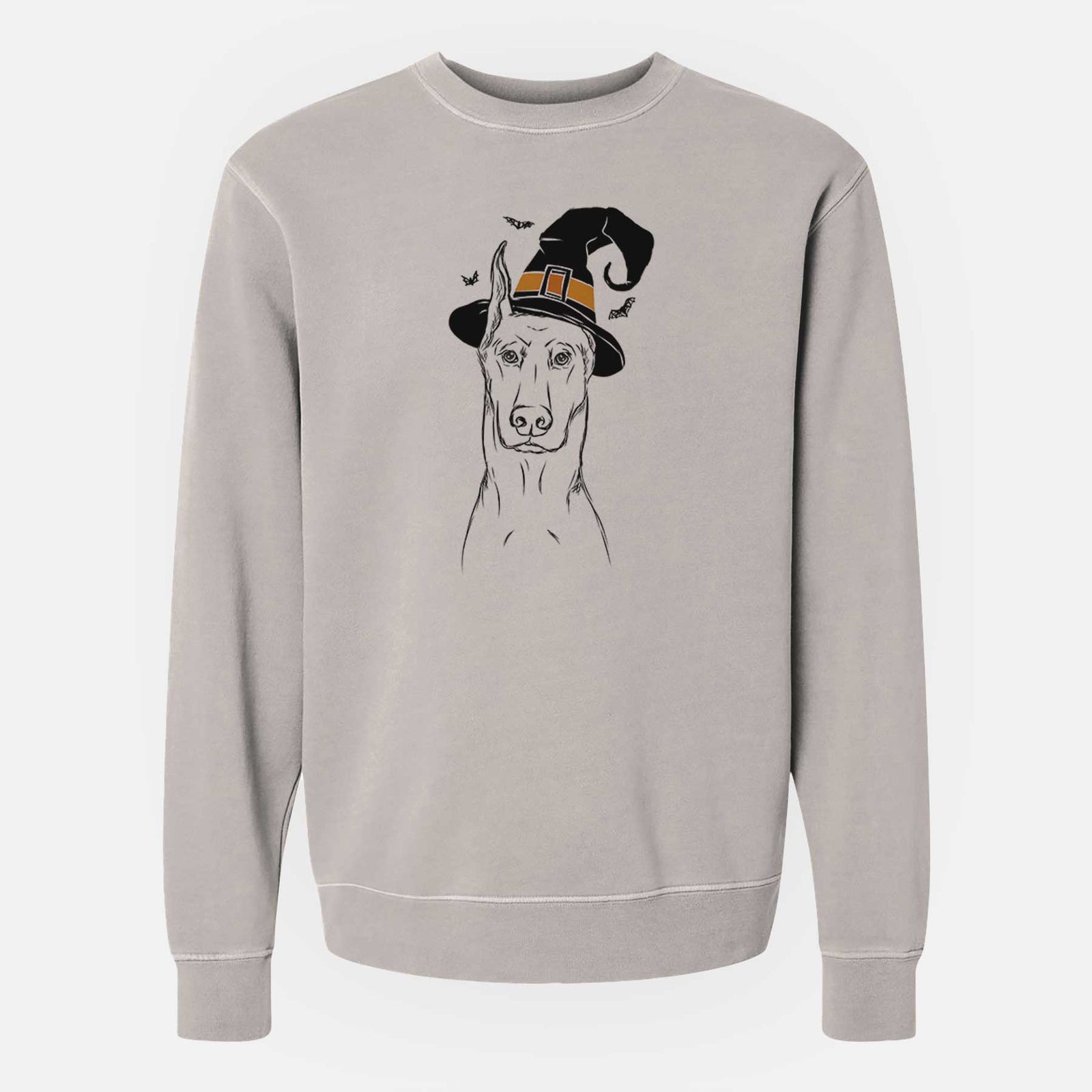 Witch Ace the Doberman Pinscher - Unisex Pigment Dyed Crew Sweatshirt