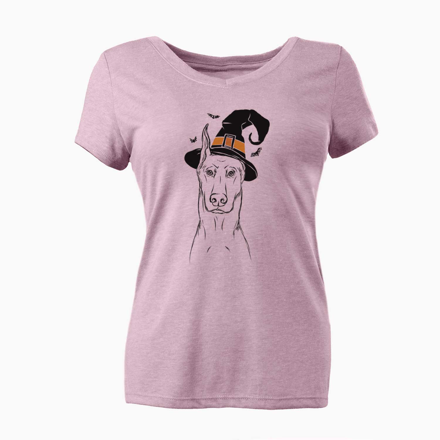 Witch Ace the Doberman Pinscher - Women's V-neck Shirt