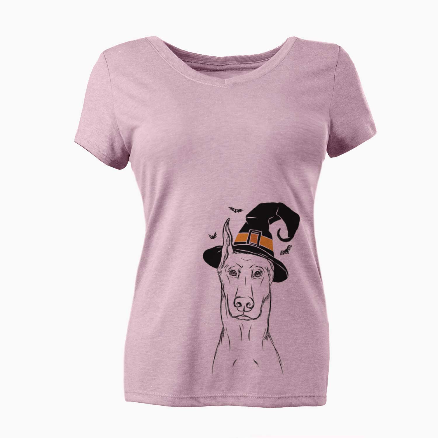 Witch Ace the Doberman Pinscher - Women's V-neck Shirt