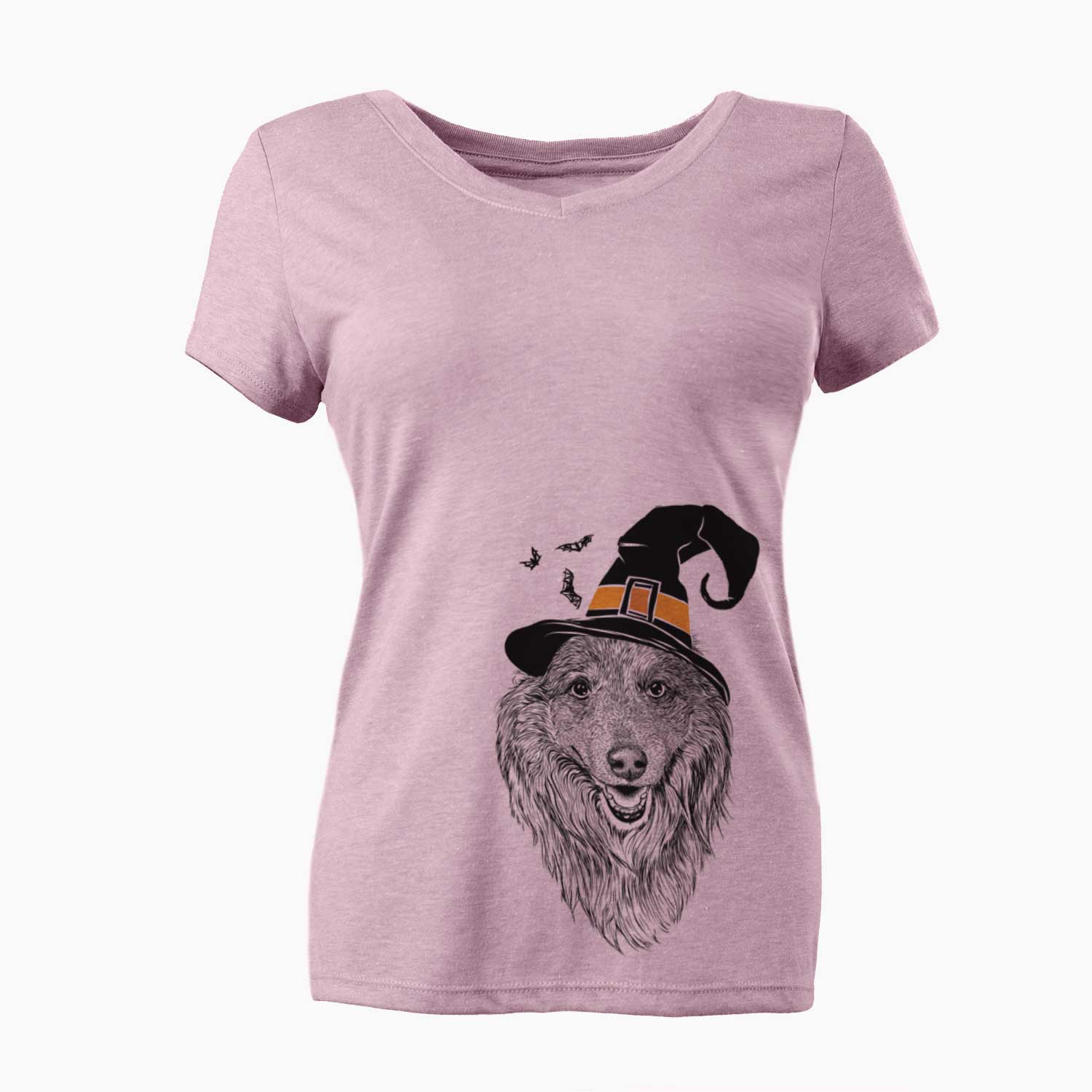 Witch Addie the Collie Mix - Women's V-neck Shirt