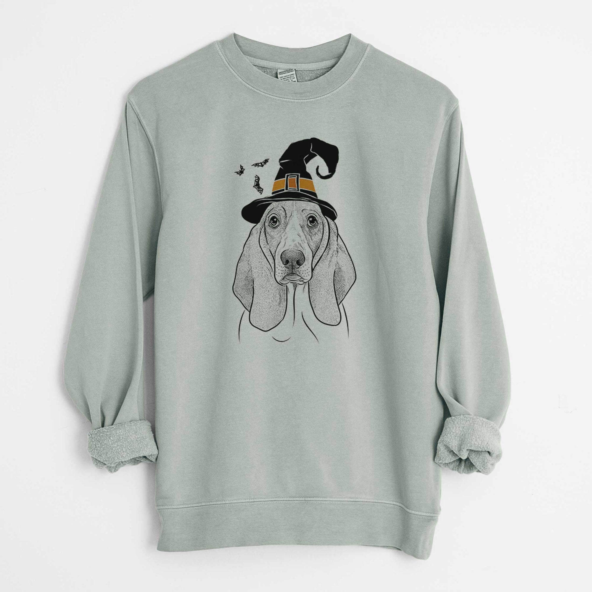 Witch Addison the Basset Hound - Unisex Pigment Dyed Crew Sweatshirt