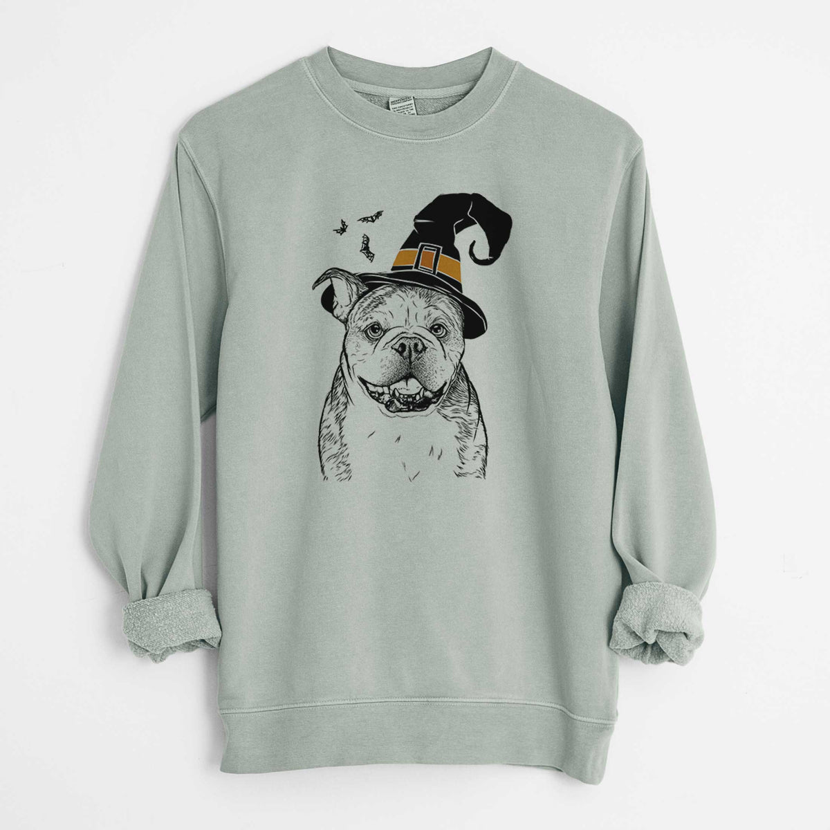 Witch Agatha the Boston Bulldog - Unisex Pigment Dyed Crew Sweatshirt