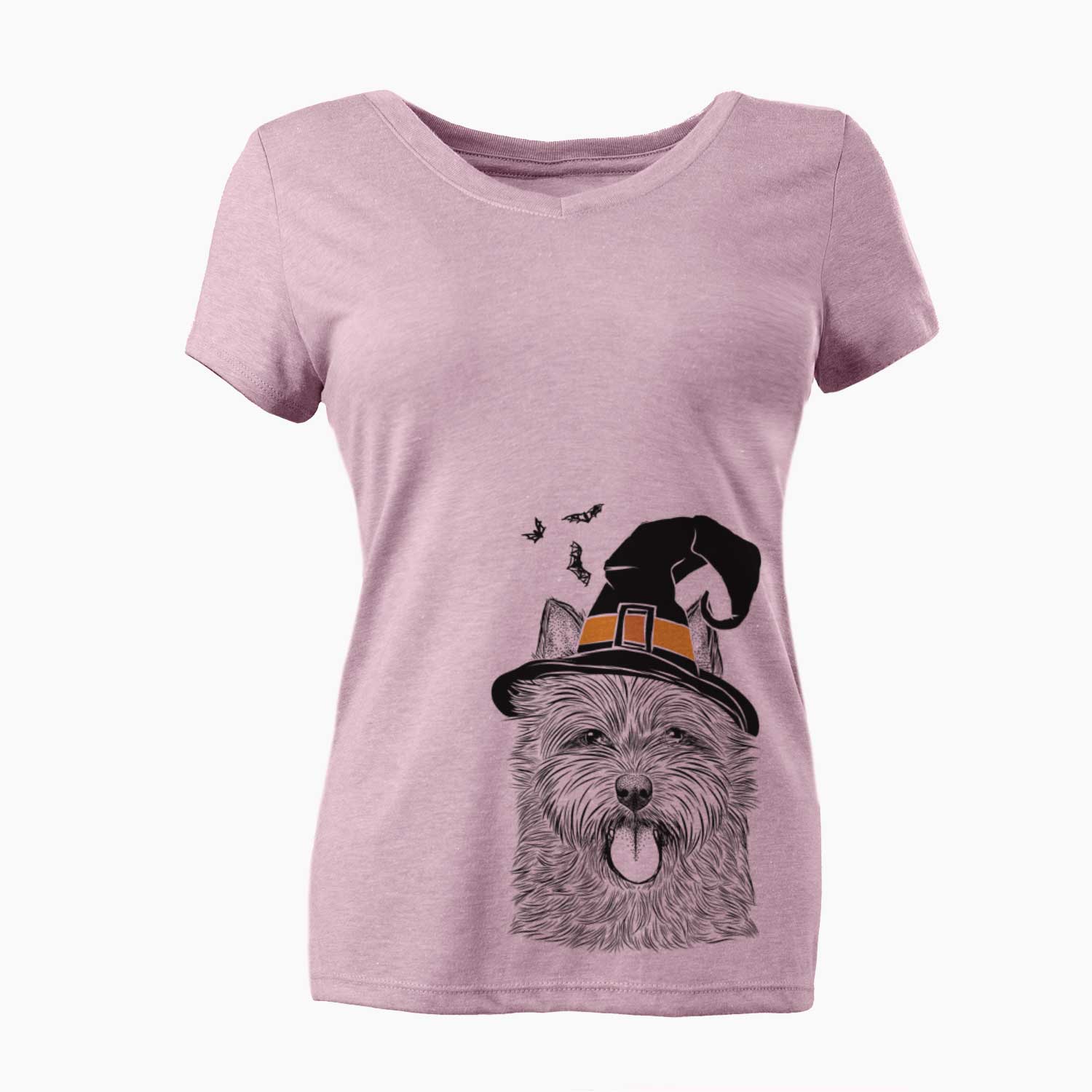 Witch Alfie the Norwich Terrier - Women's V-neck Shirt