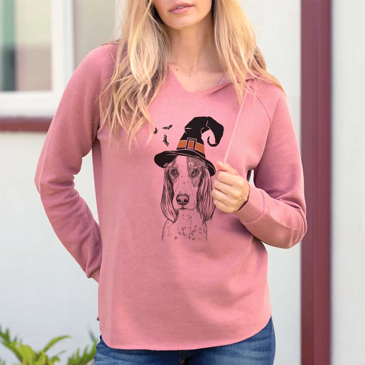 Witch Aline the Irish Red and White Setter - Cali Wave Hooded Sweatshirt