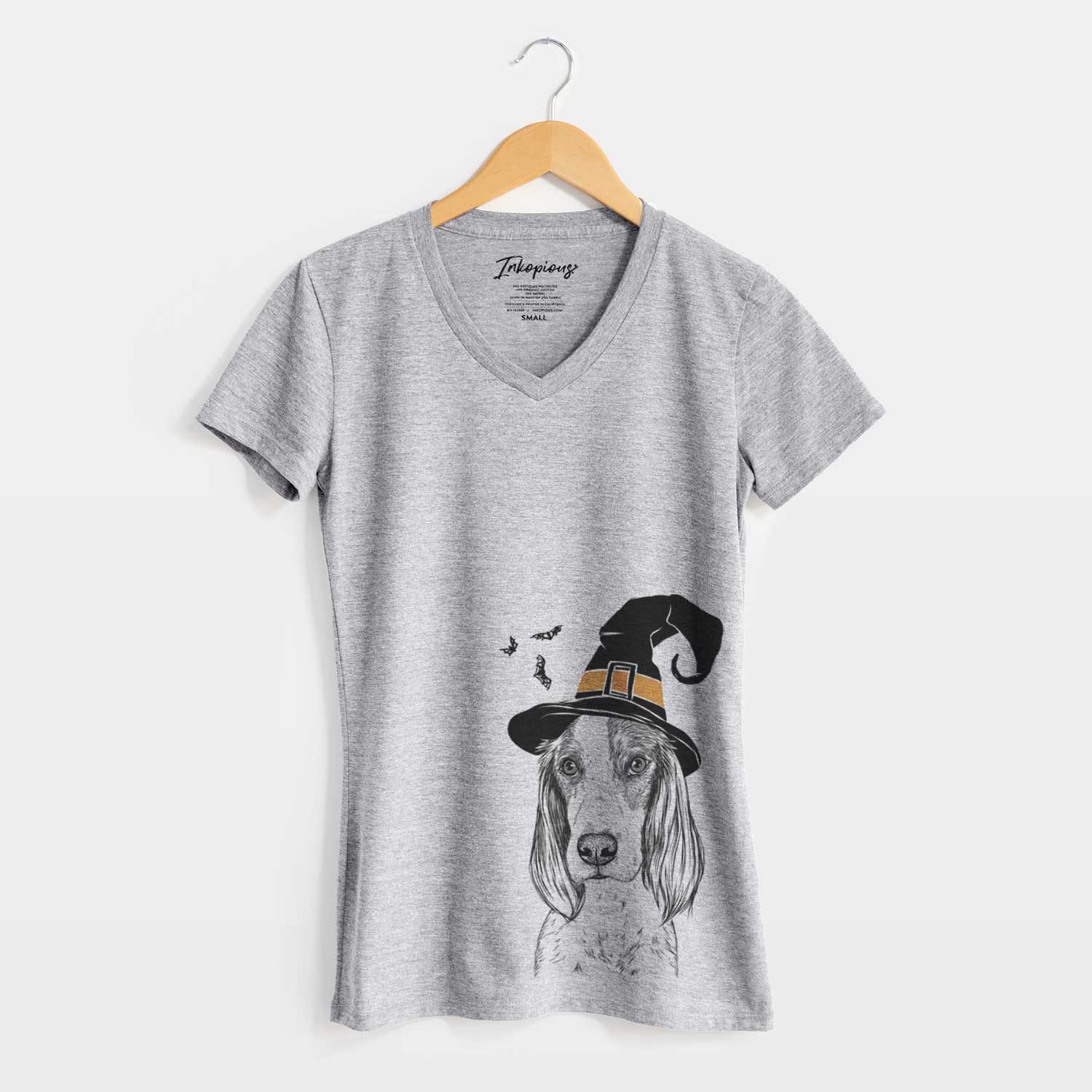 Witch Aline the Irish Red and White Setter - Women's V-neck Shirt