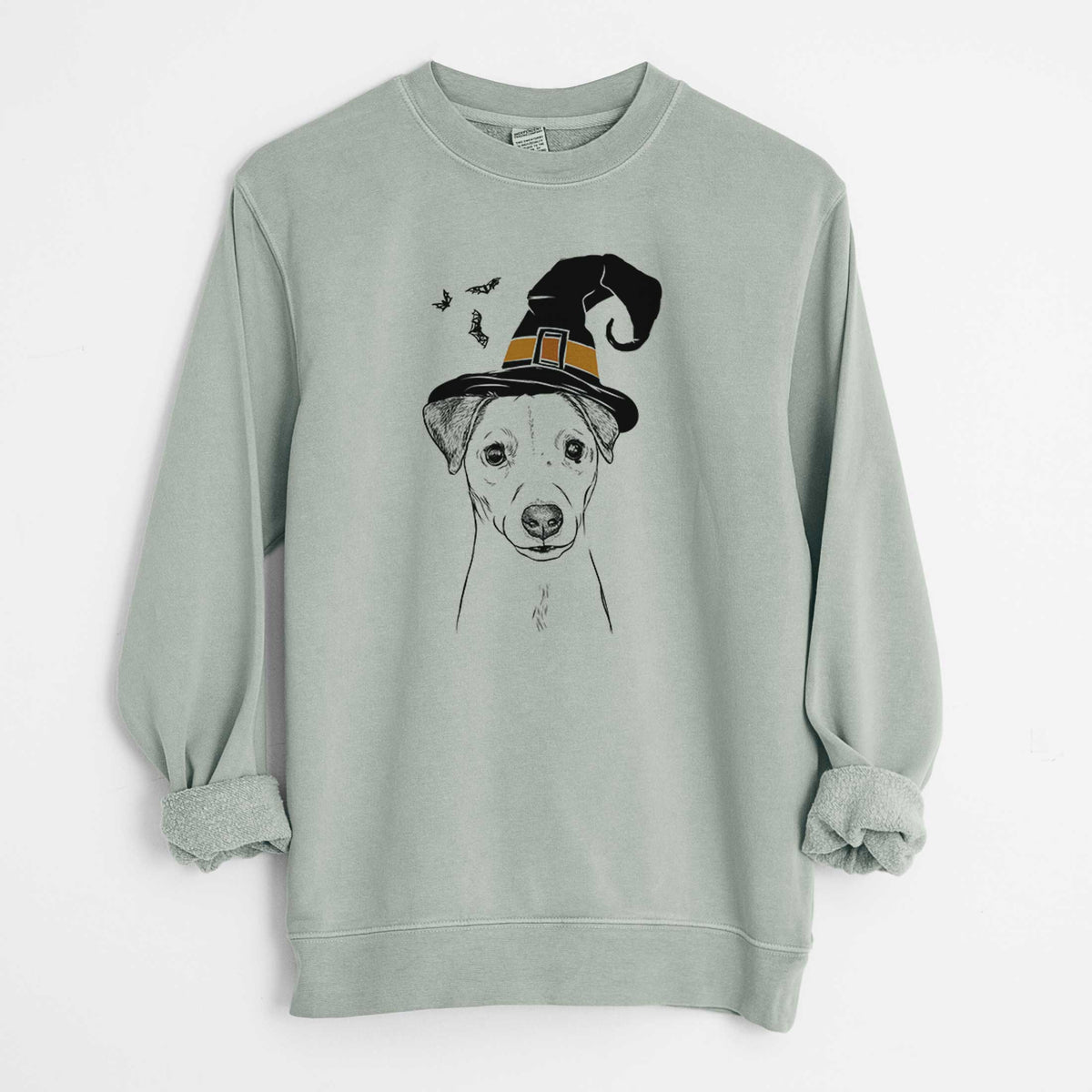 Witch Ally the Jack Russell Terrier - Unisex Pigment Dyed Crew Sweatshirt