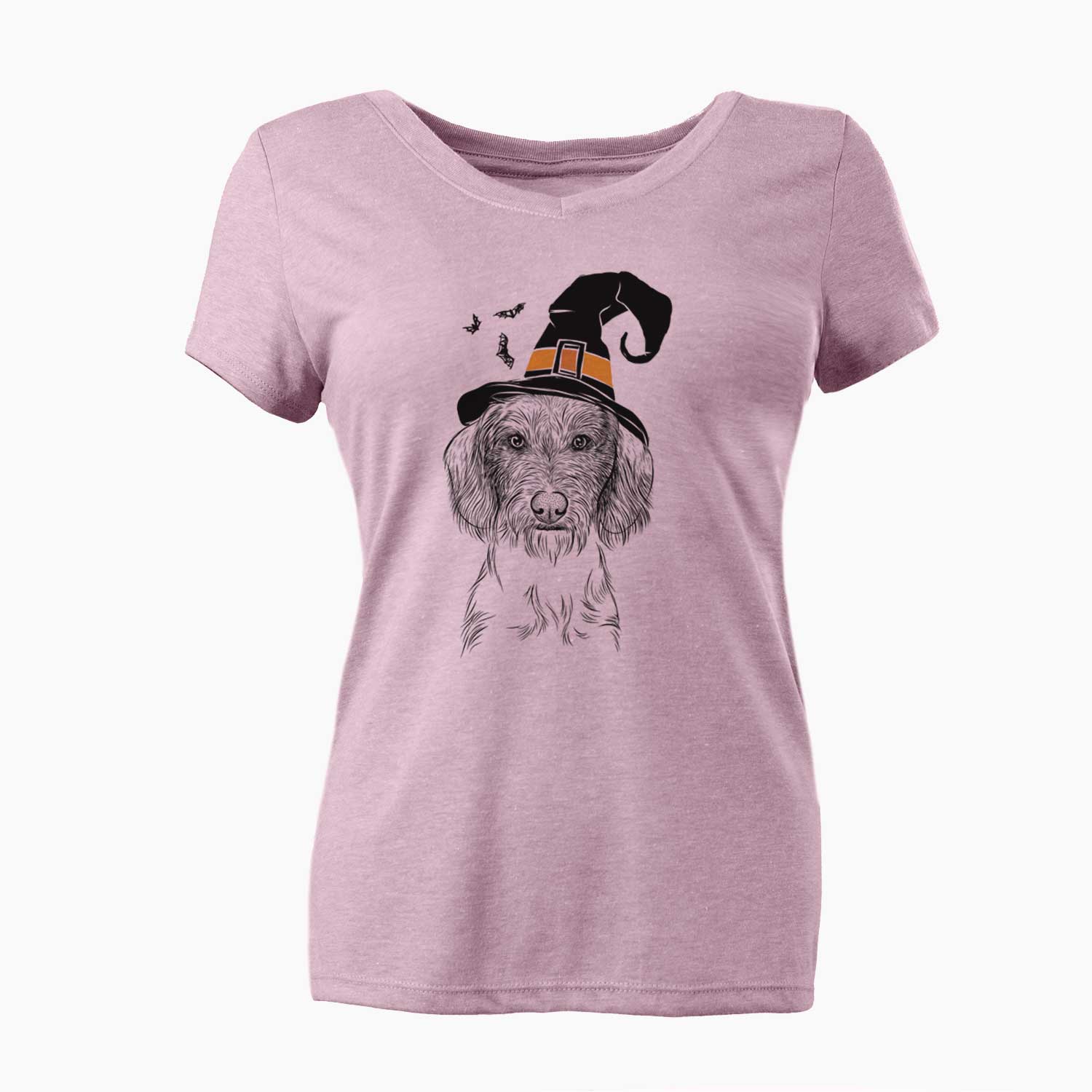 Witch Almond the Wirehaired Dachshund - Women's V-neck Shirt