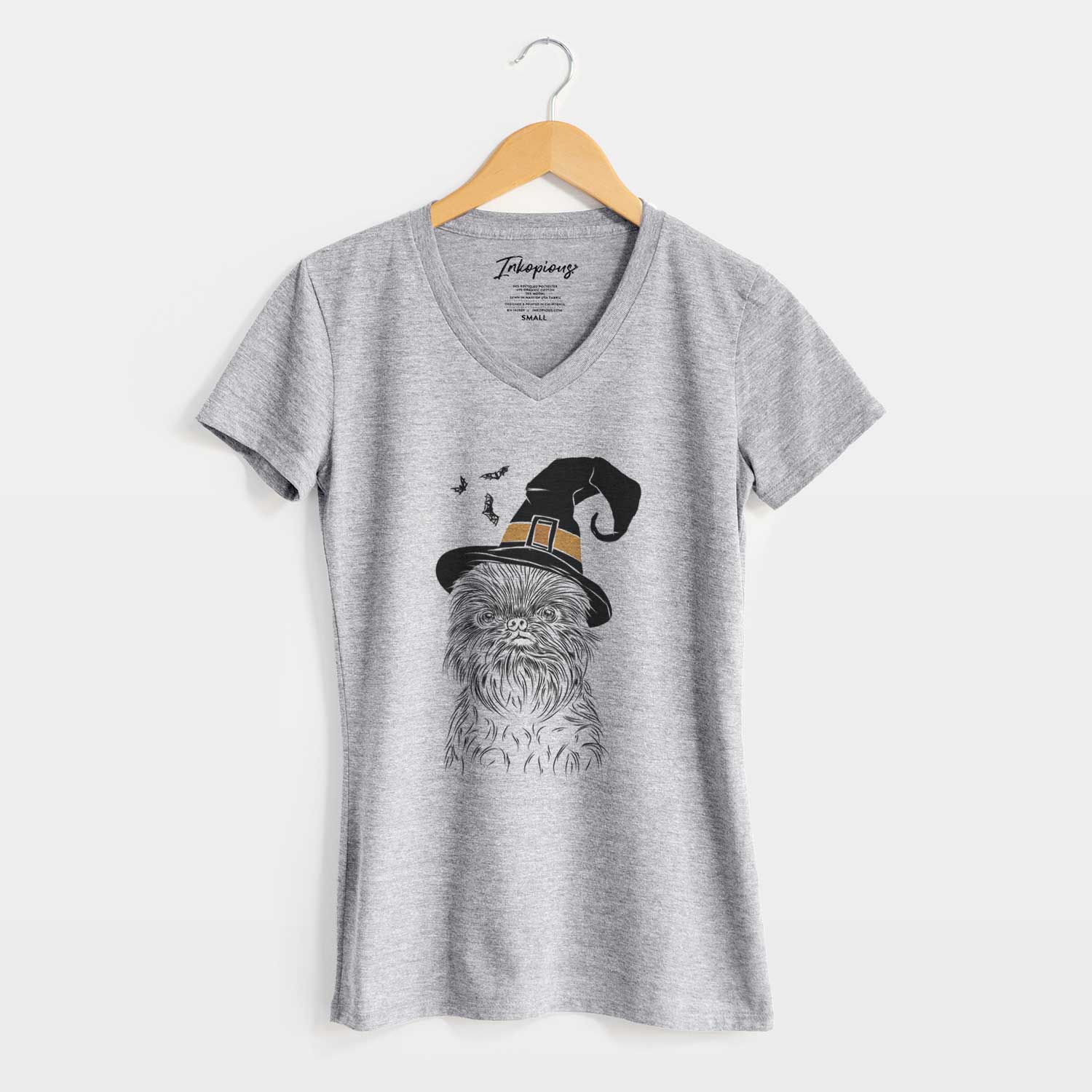 Witch Alo the Brussels Griffon - Women's V-neck Shirt