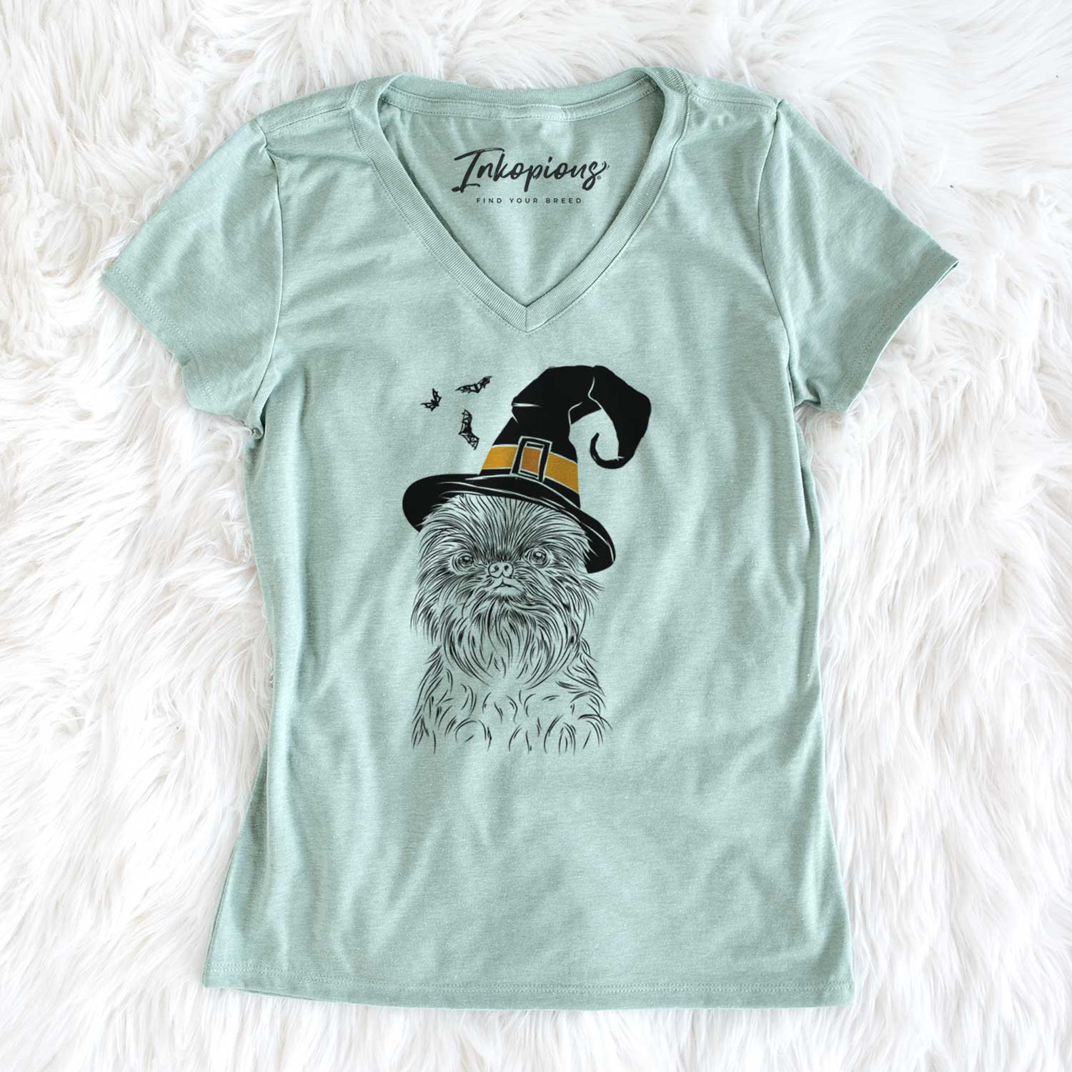 Witch Alo the Brussels Griffon - Women's V-neck Shirt