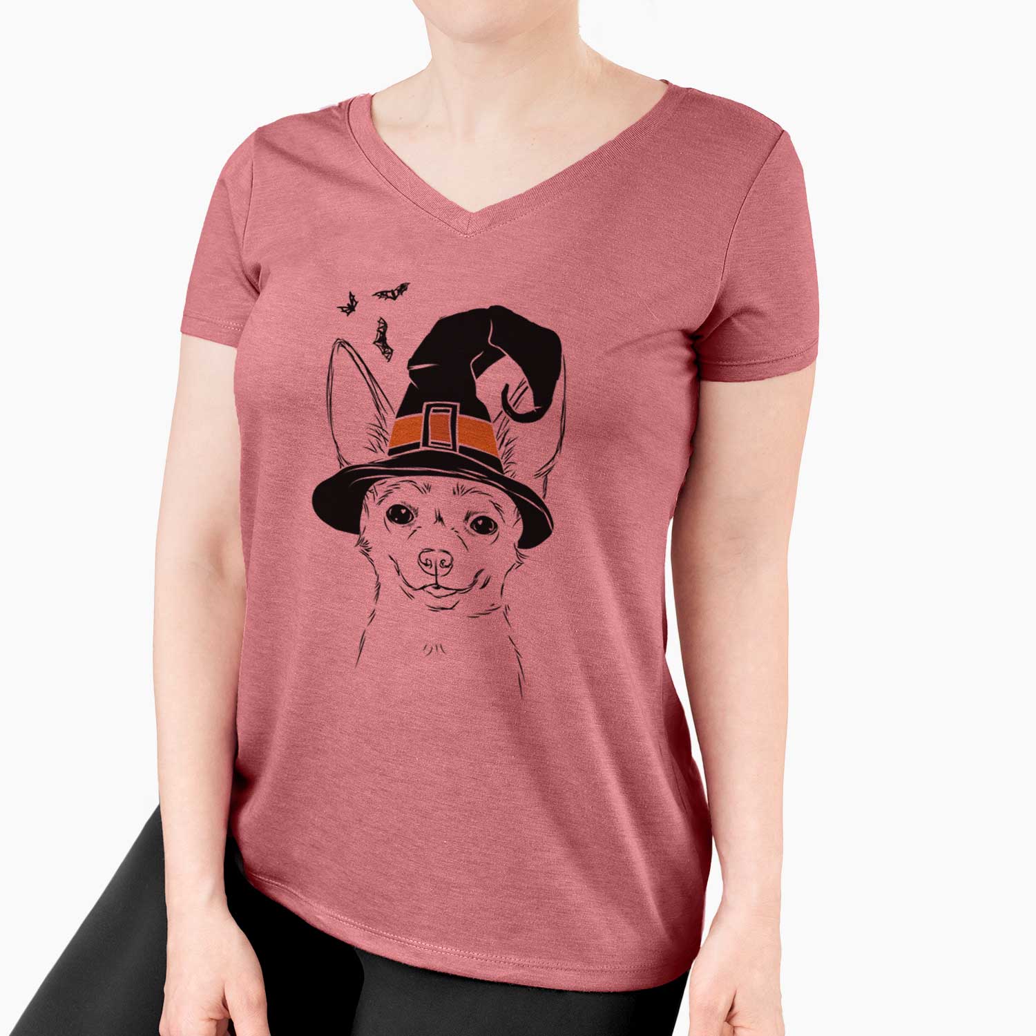 Witch Amos the Chihuahua - Women's V-neck Shirt