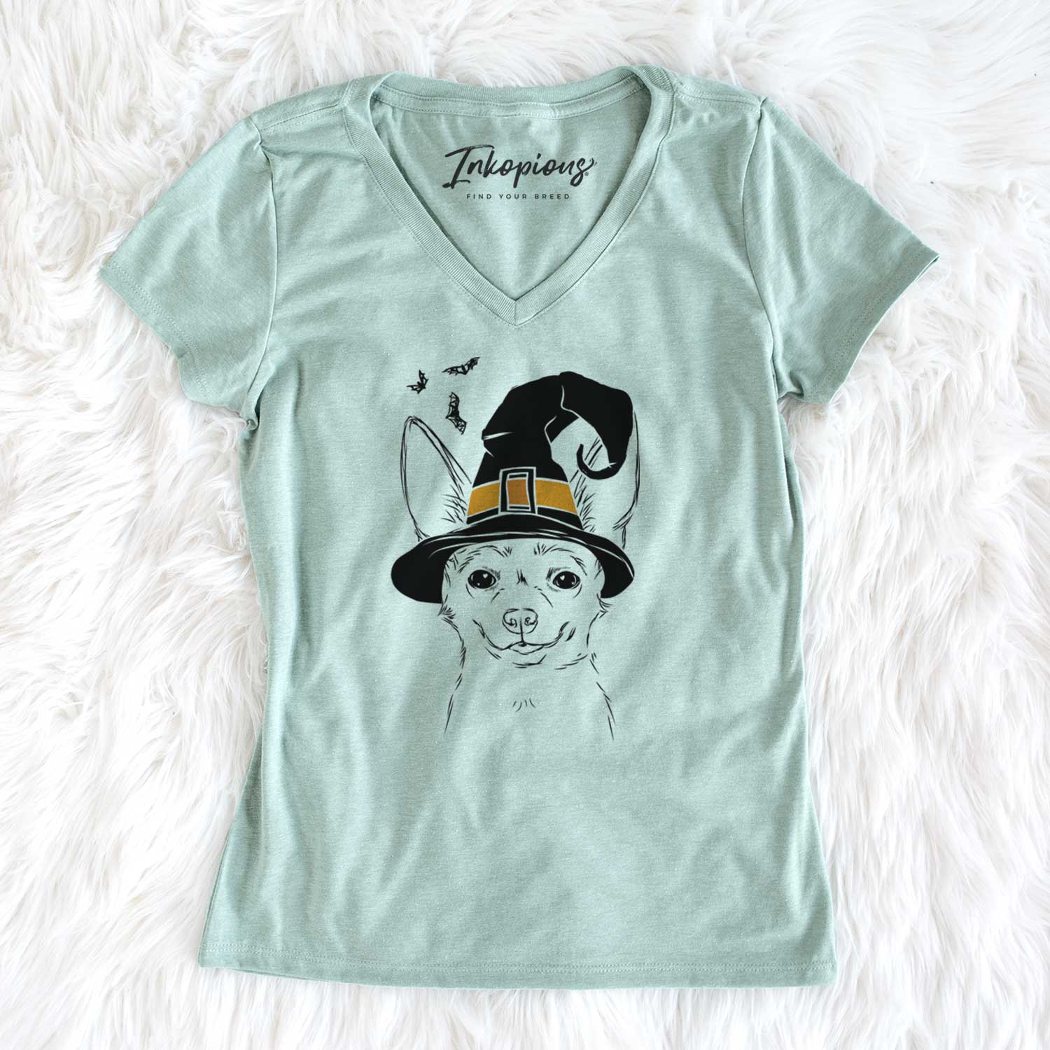 Witch Amos the Chihuahua - Women's V-neck Shirt