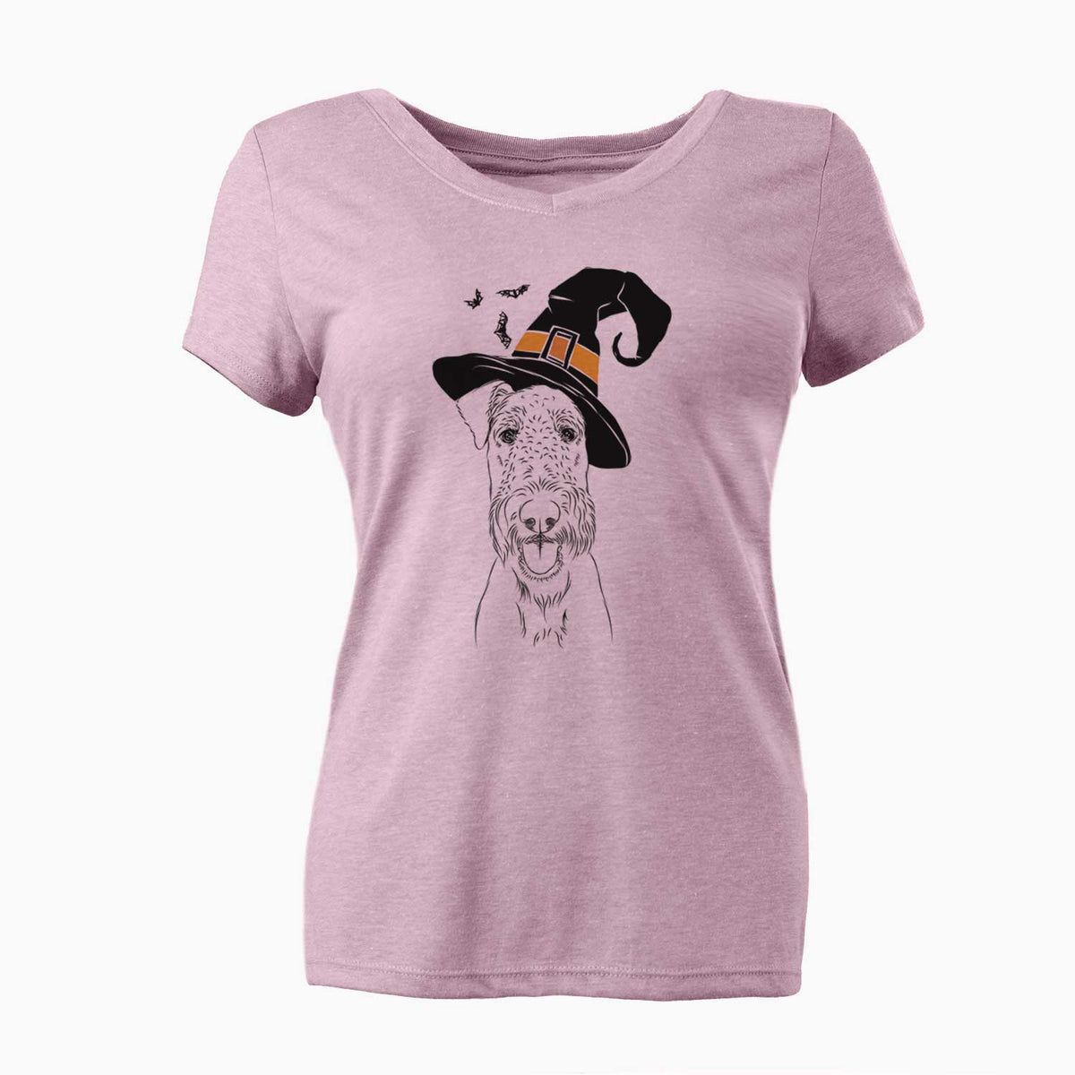 Witch Andy the Airedale Terrier - Women's V-neck Shirt