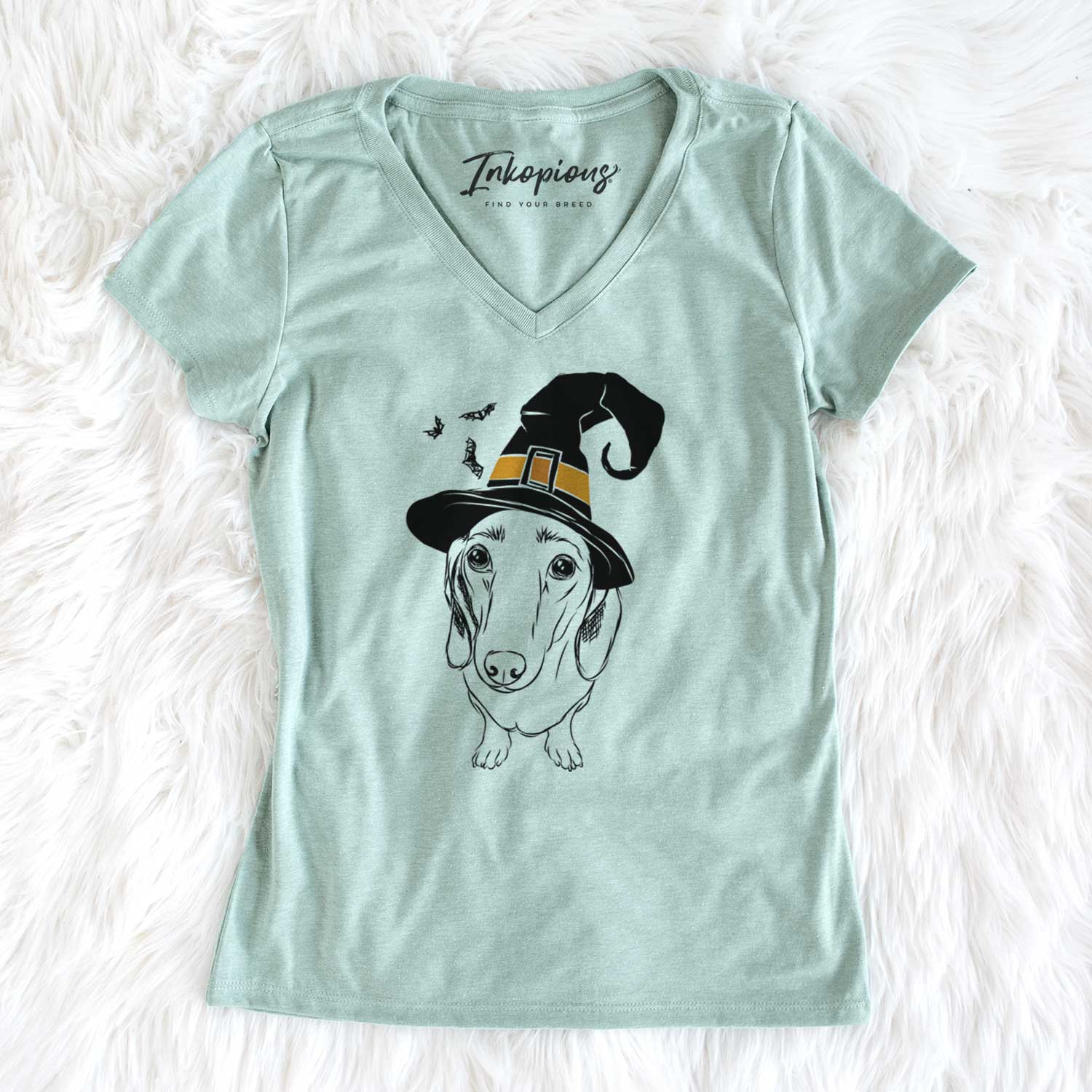 Witch Annabelle the Dachshund - Women's V-neck Shirt