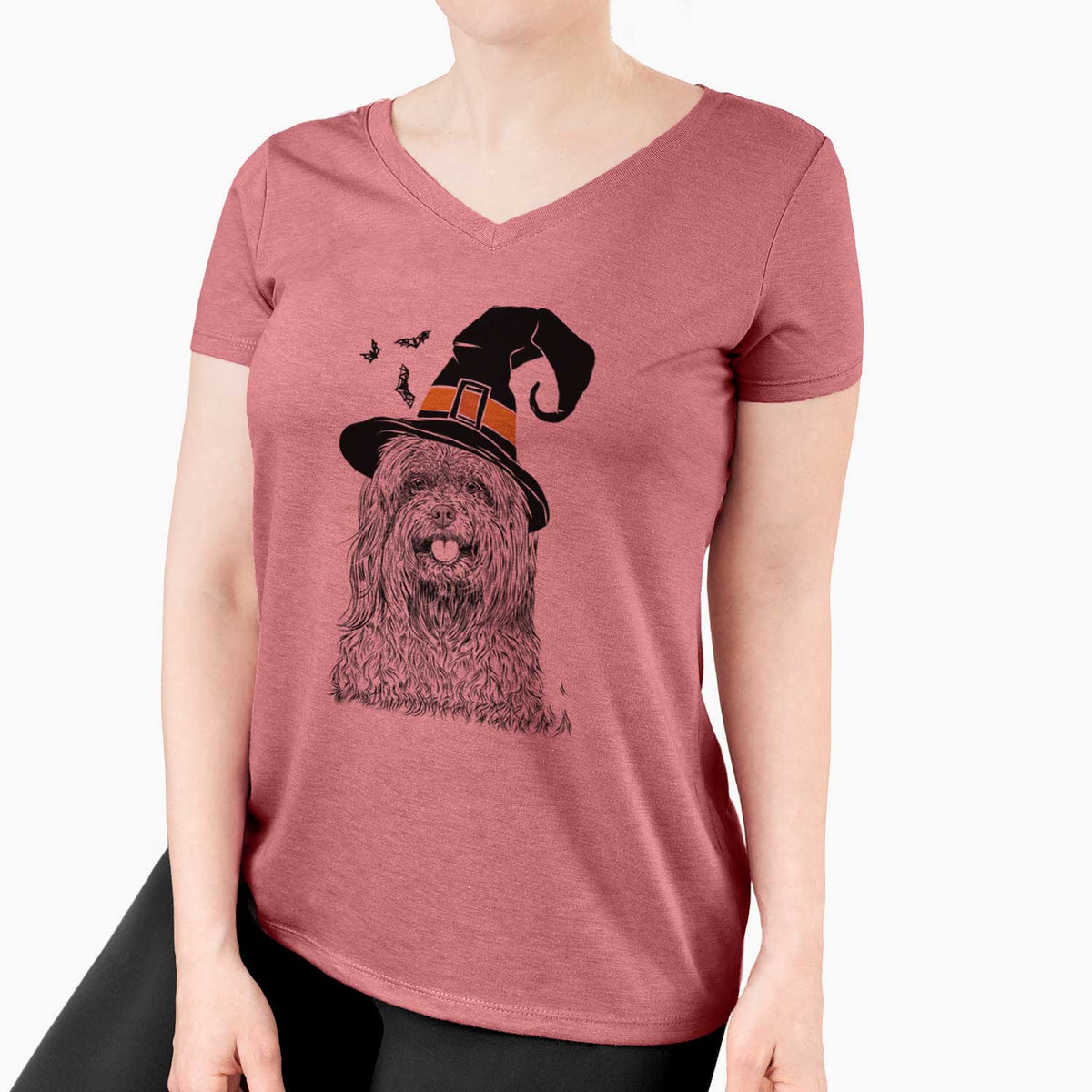 Witch Annie the Mixed Breed - Women's V-neck Shirt